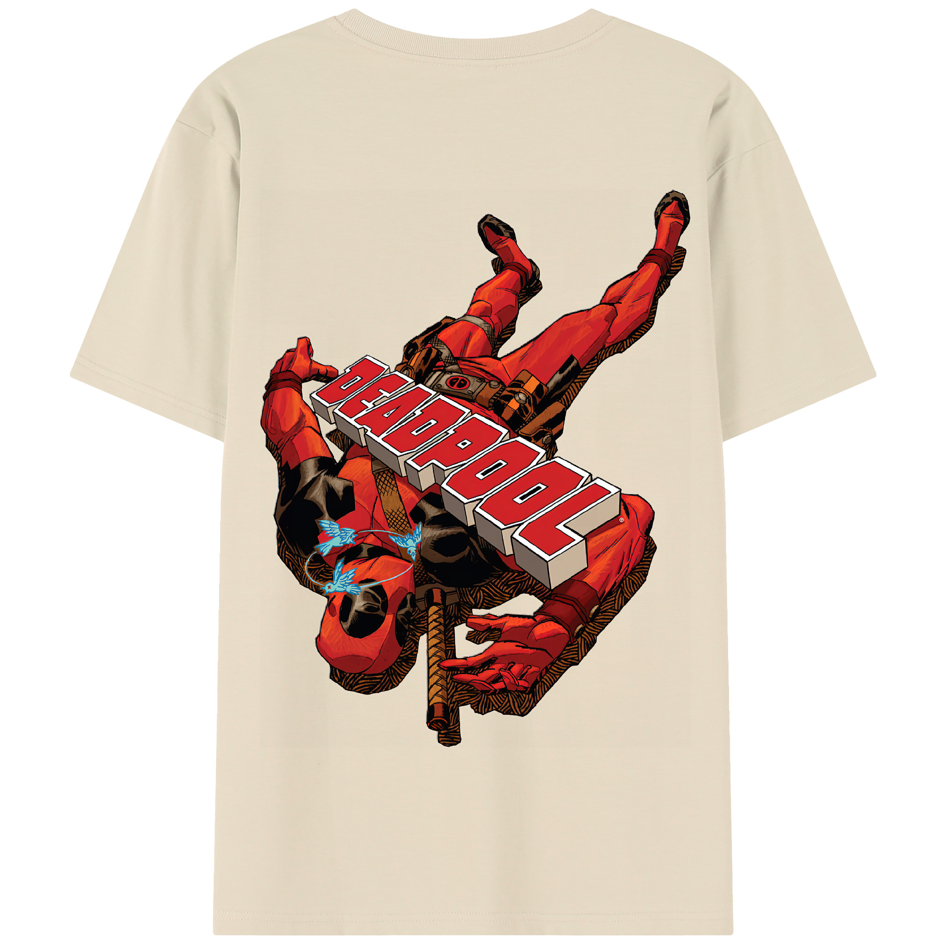（画像用） Deadpool デッドプール 綿100％半袖Tシャツ（背面プリント）