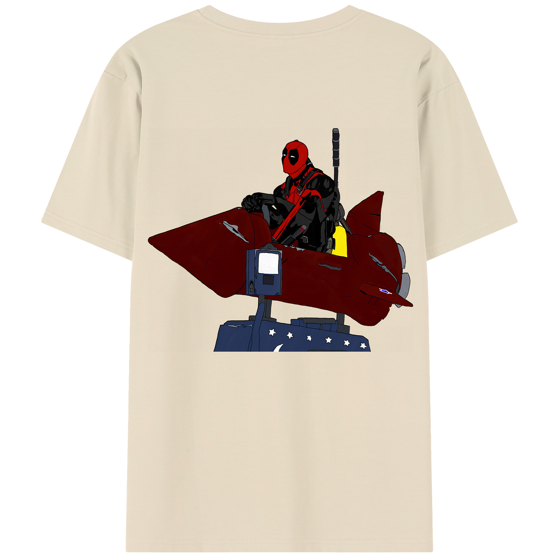（画像用） Deadpool デッドプール 綿100％半袖Tシャツ（背面プリント）