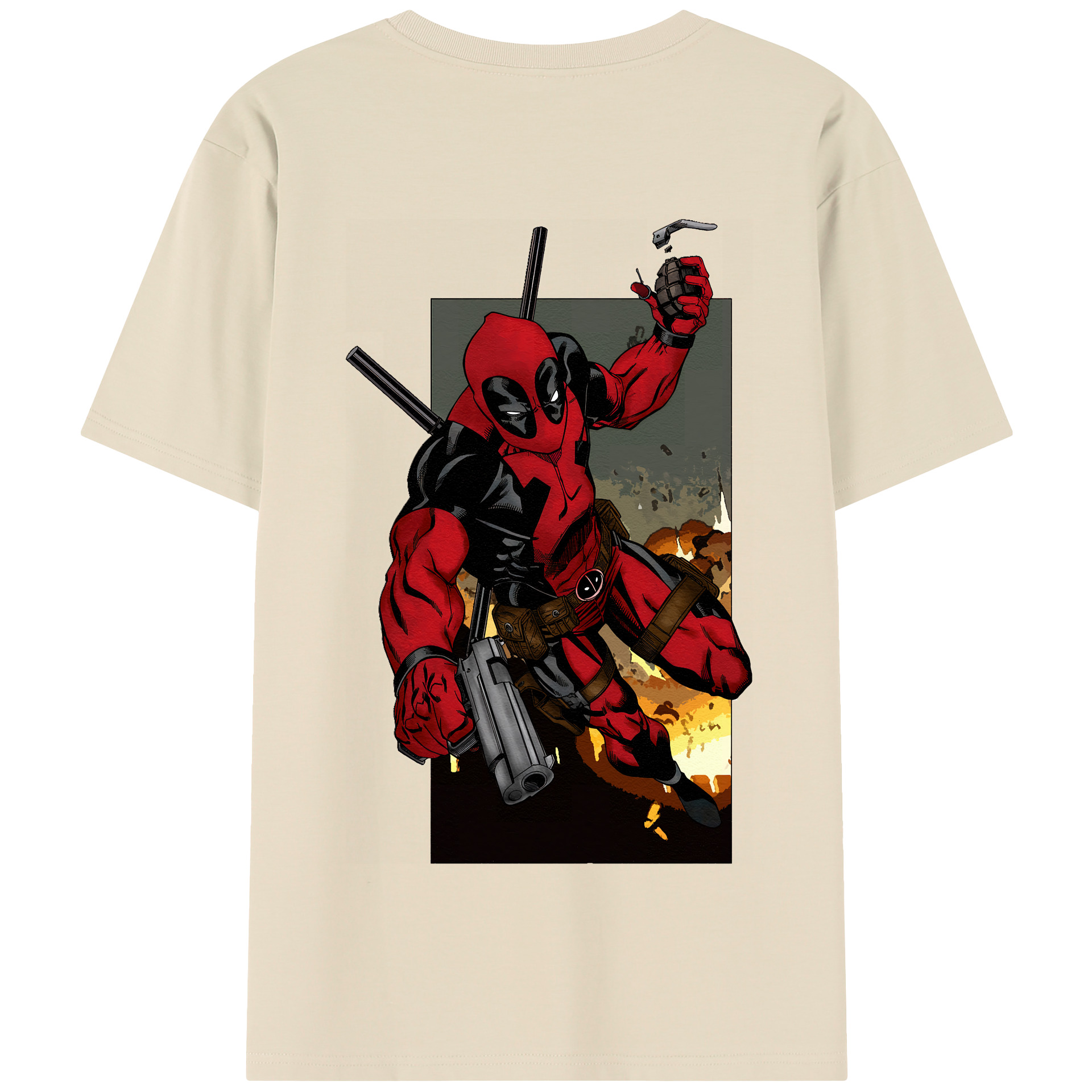 （画像用） Deadpool デッドプール 綿100％半袖Tシャツ（背面プリント）