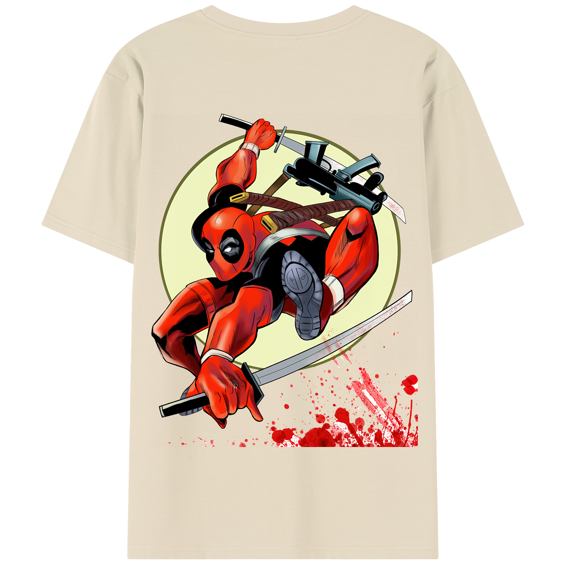 （画像用） Deadpool デッドプール 綿100％半袖Tシャツ（背面プリント）