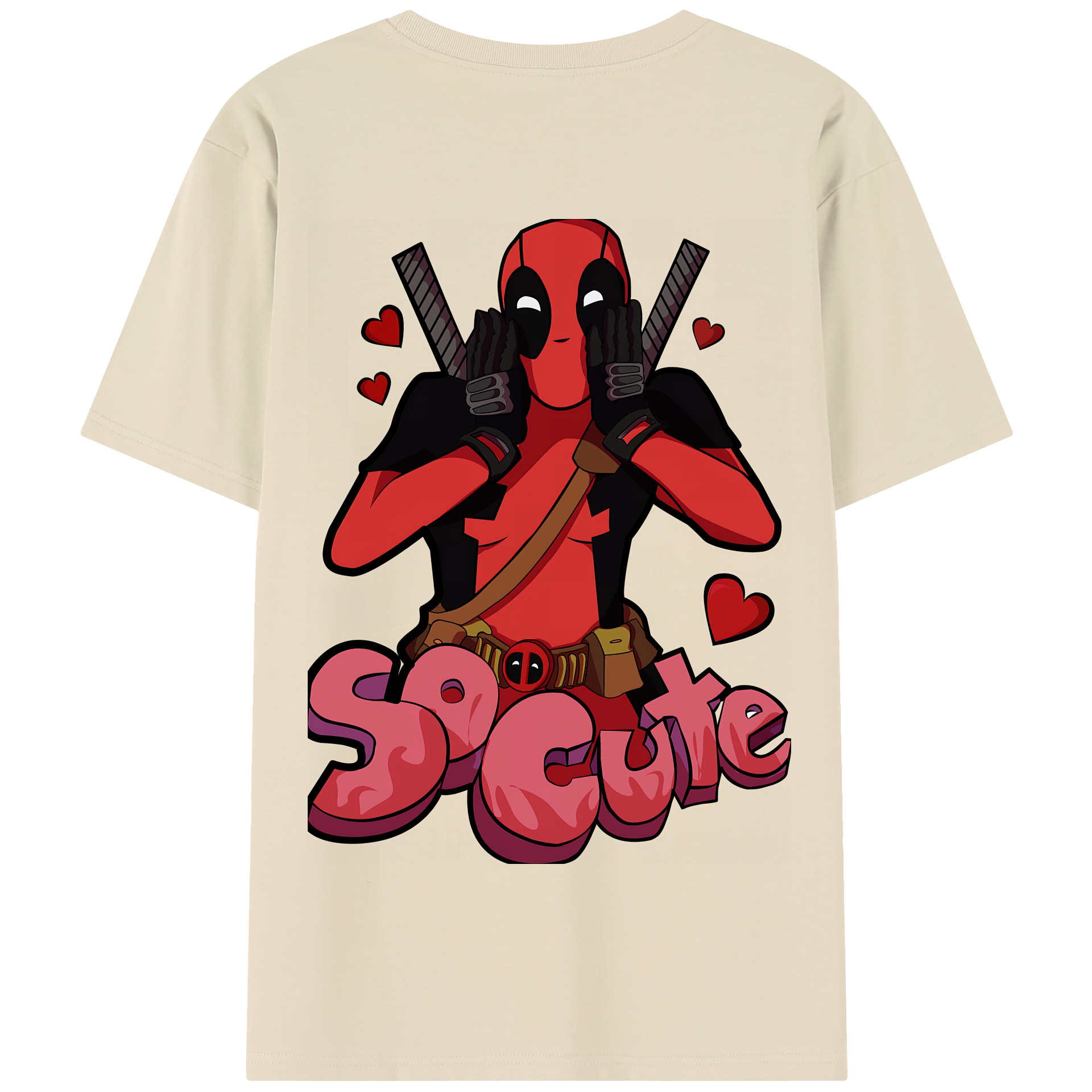 （画像用） Deadpool デッドプール 綿100％半袖Tシャツ（背面プリント）