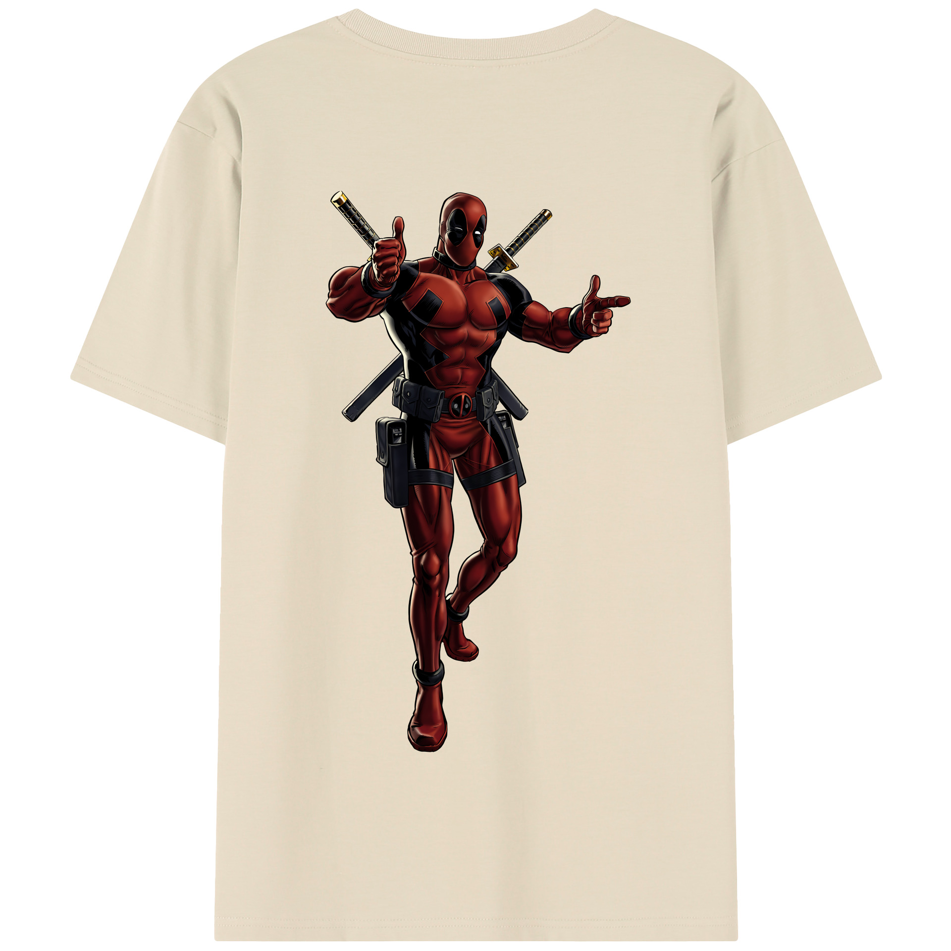 （画像用） Deadpool デッドプール 綿100％半袖Tシャツ（背面プリント）