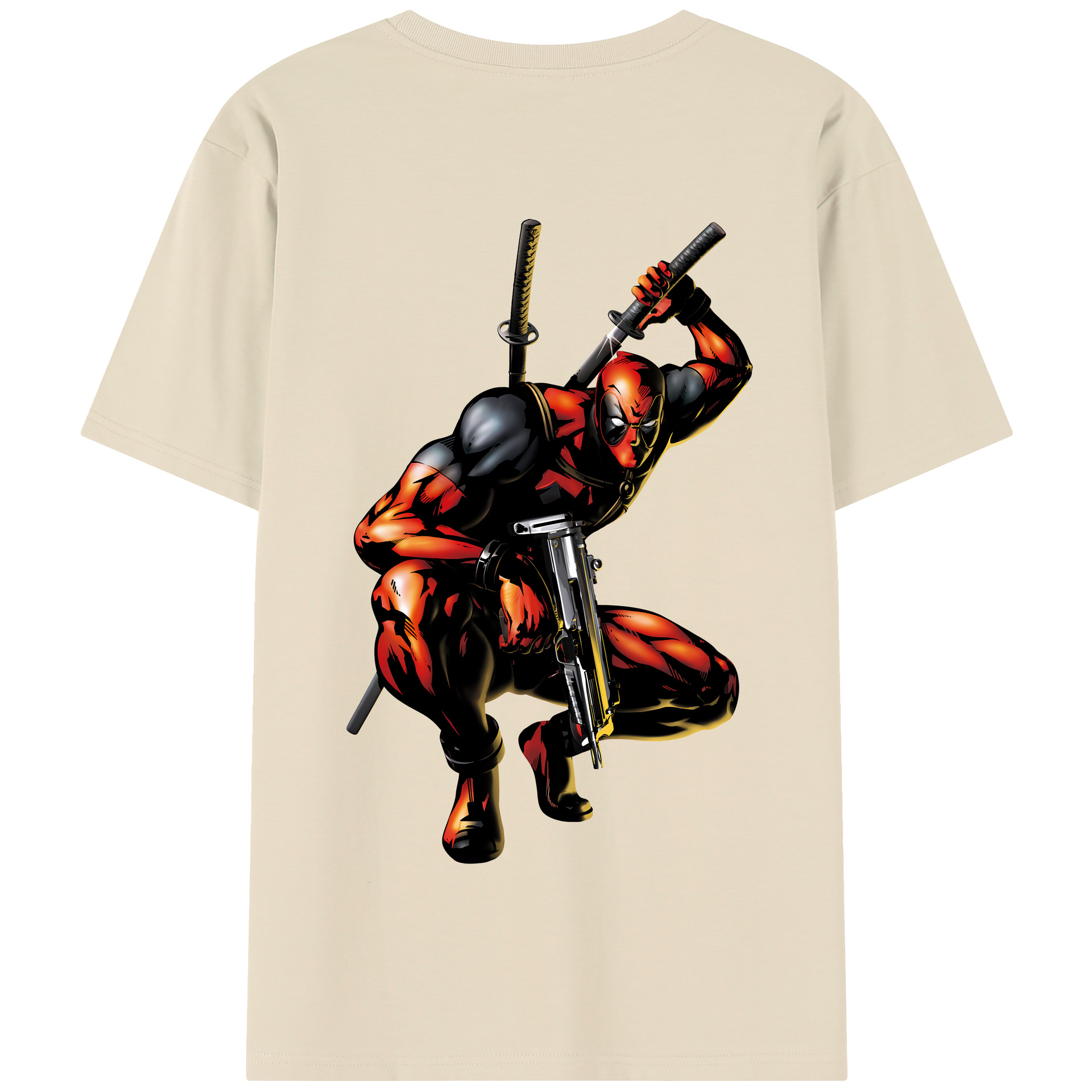 （画像用） Deadpool デッドプール 綿100％半袖Tシャツ（背面プリント）