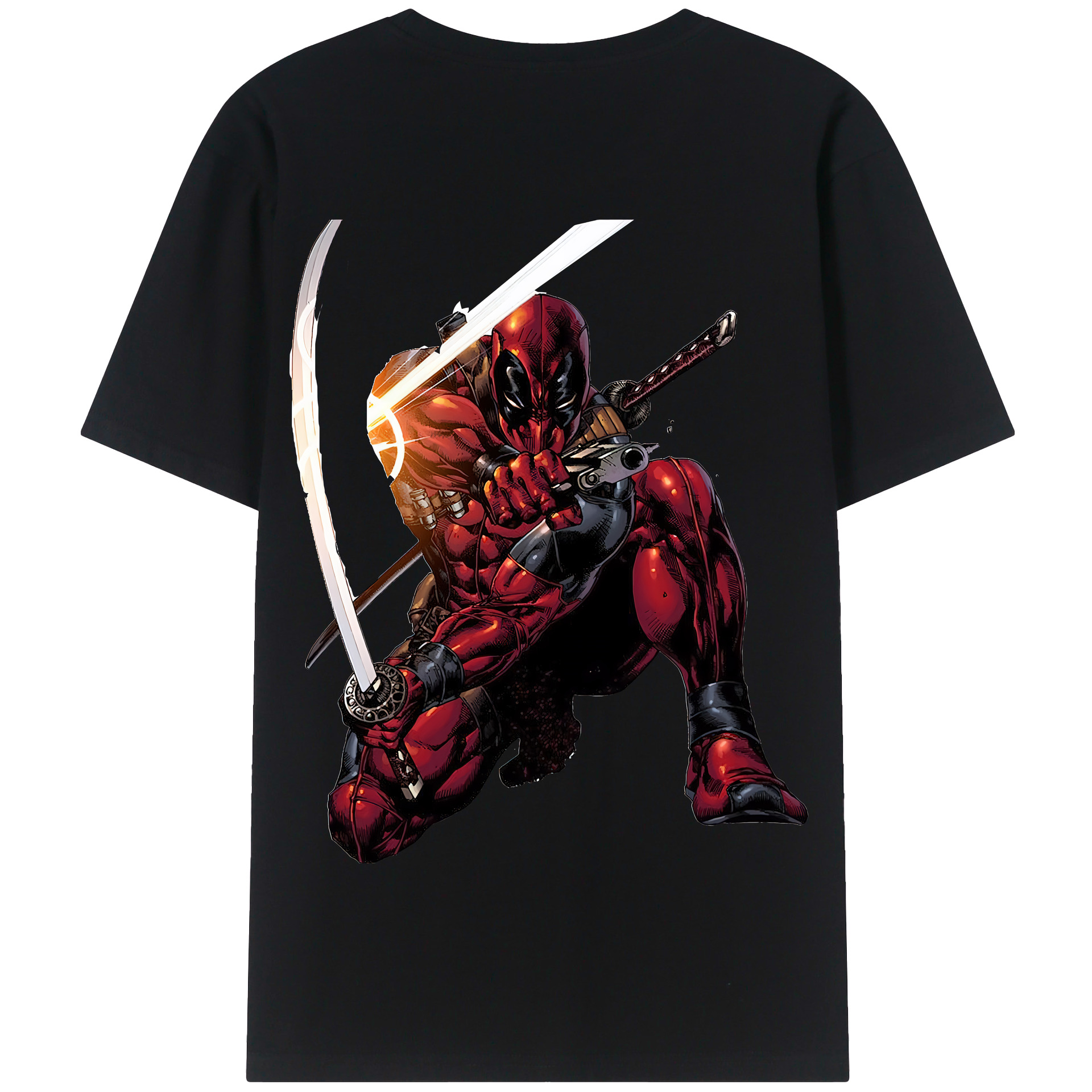 （画像用） Deadpool デッドプール 綿100％半袖Tシャツ（背面プリント）