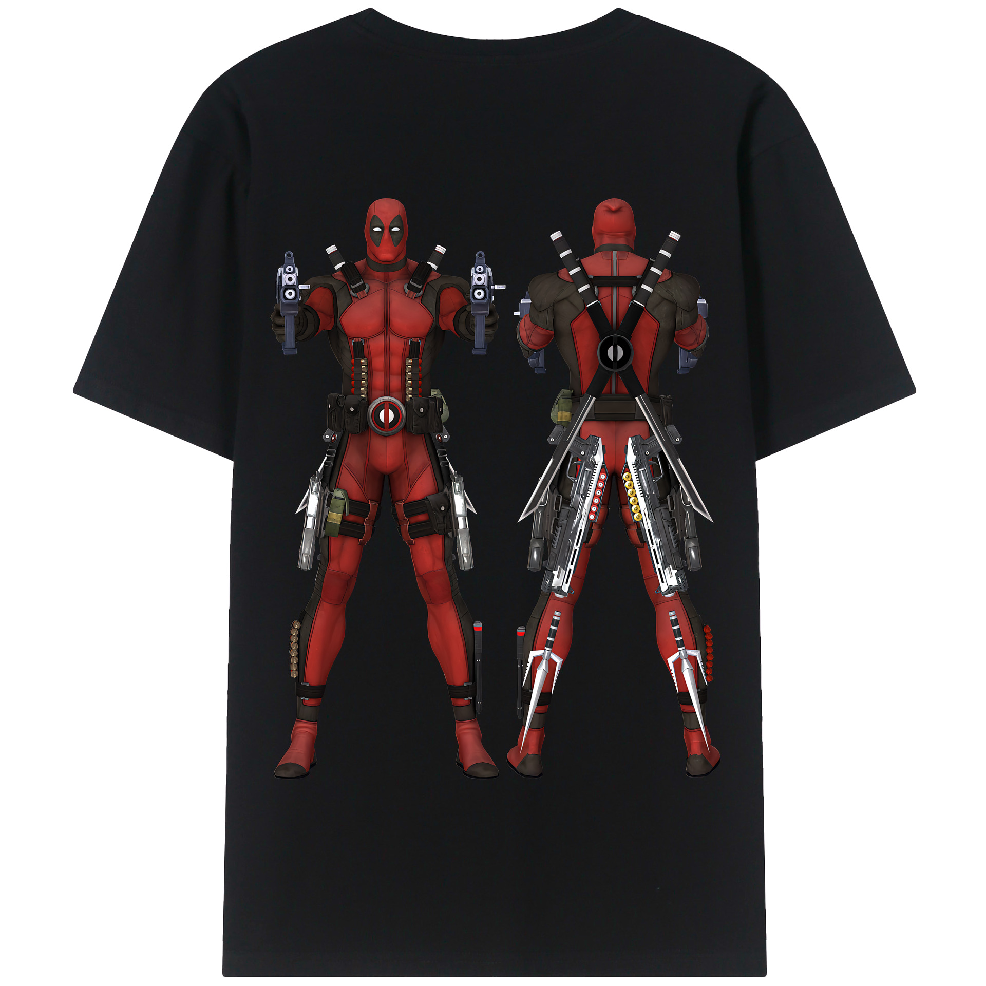 （画像用） Deadpool デッドプール 綿100％半袖Tシャツ（背面プリント）
