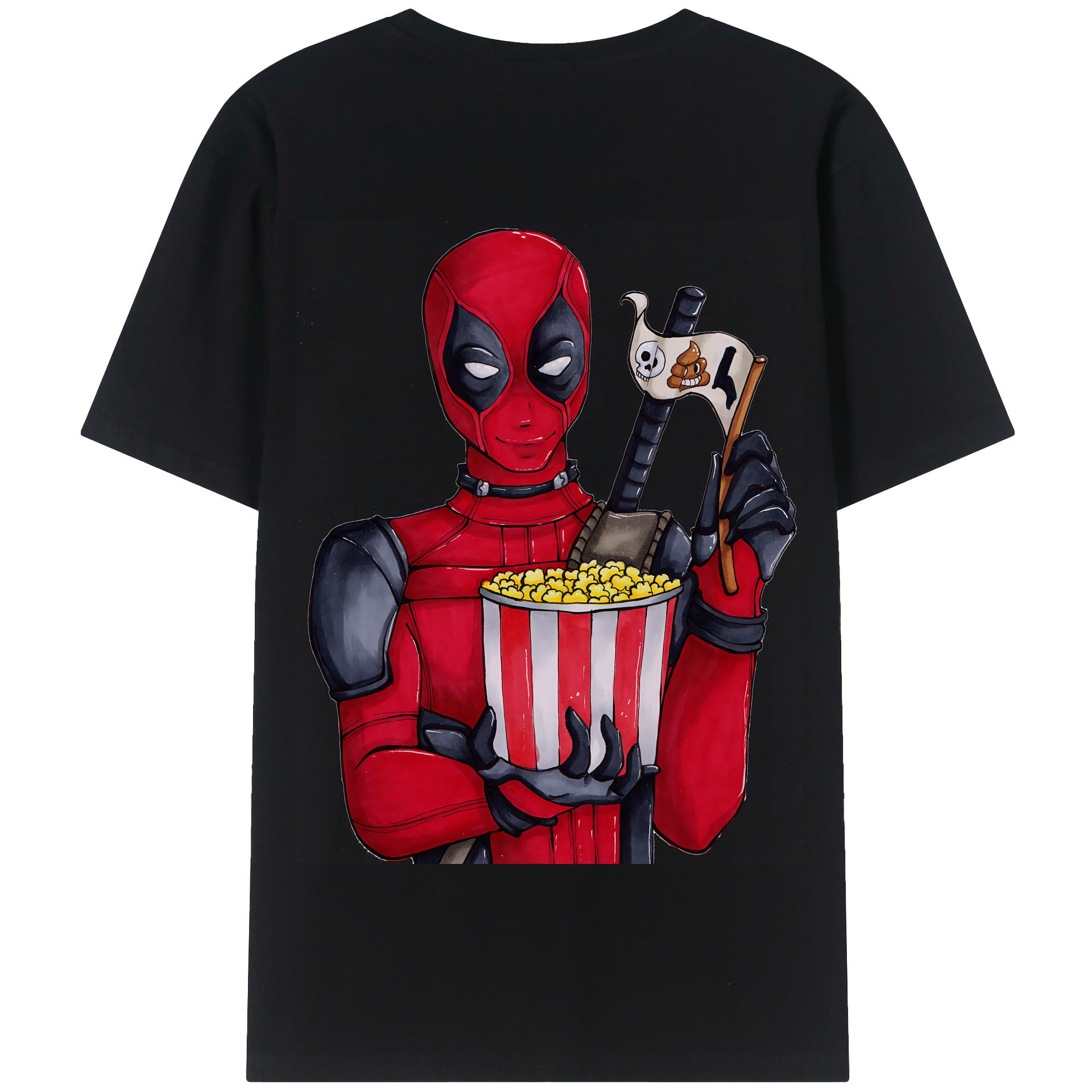 （画像用） Deadpool デッドプール 綿100％半袖Tシャツ（背面プリント）