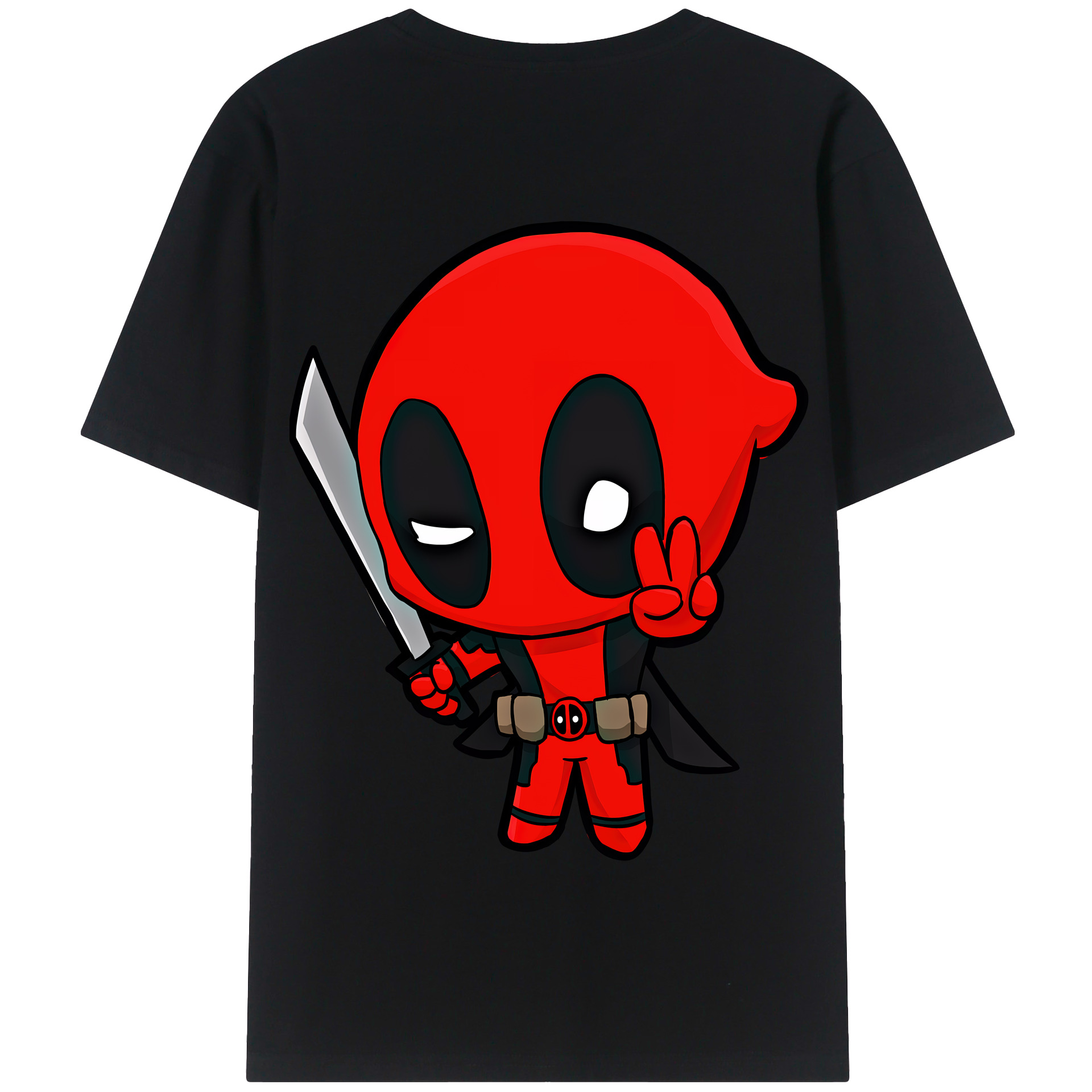 （画像用） Deadpool デッドプール 綿100％半袖Tシャツ（背面プリント）