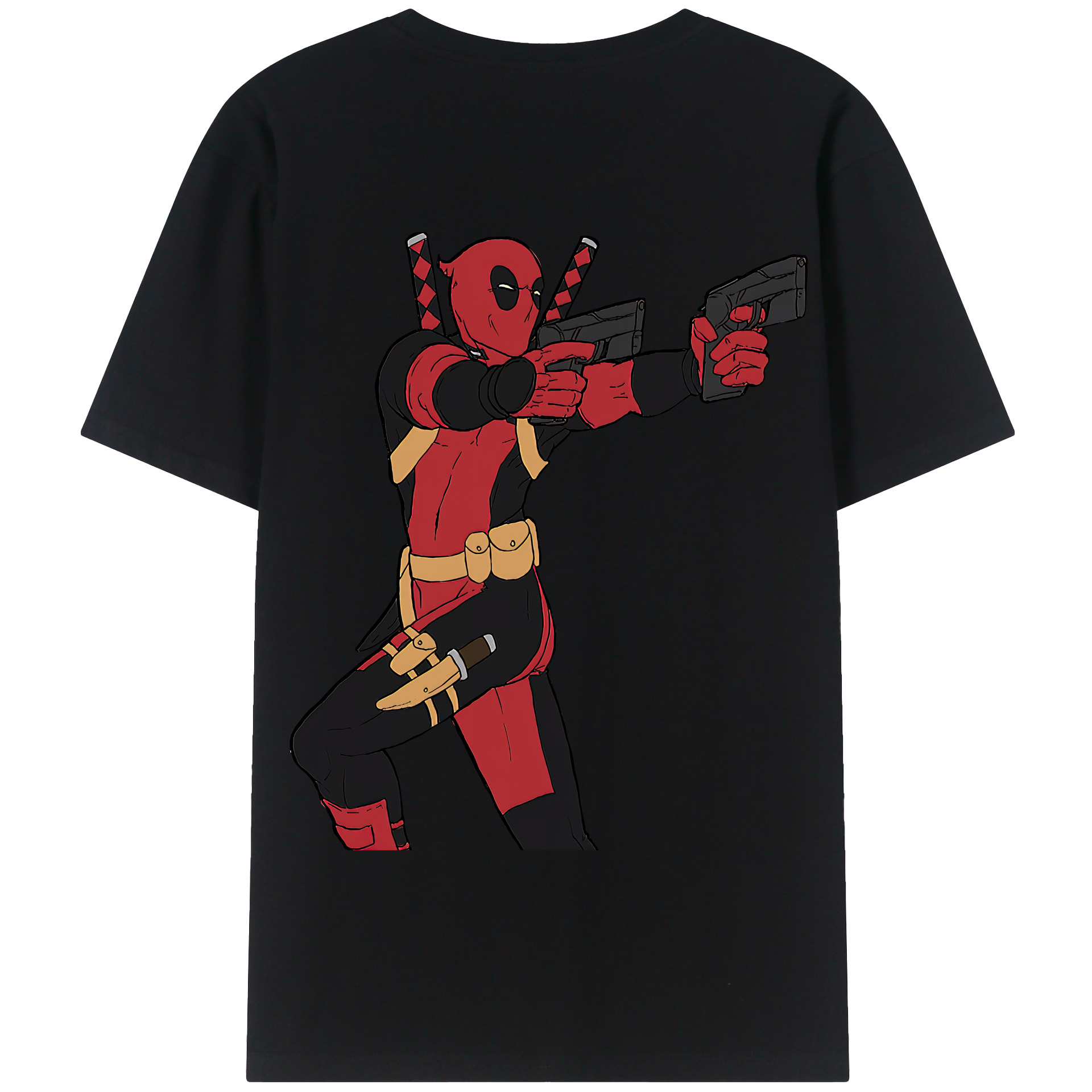 （画像用） Deadpool デッドプール 綿100％半袖Tシャツ（背面プリント）
