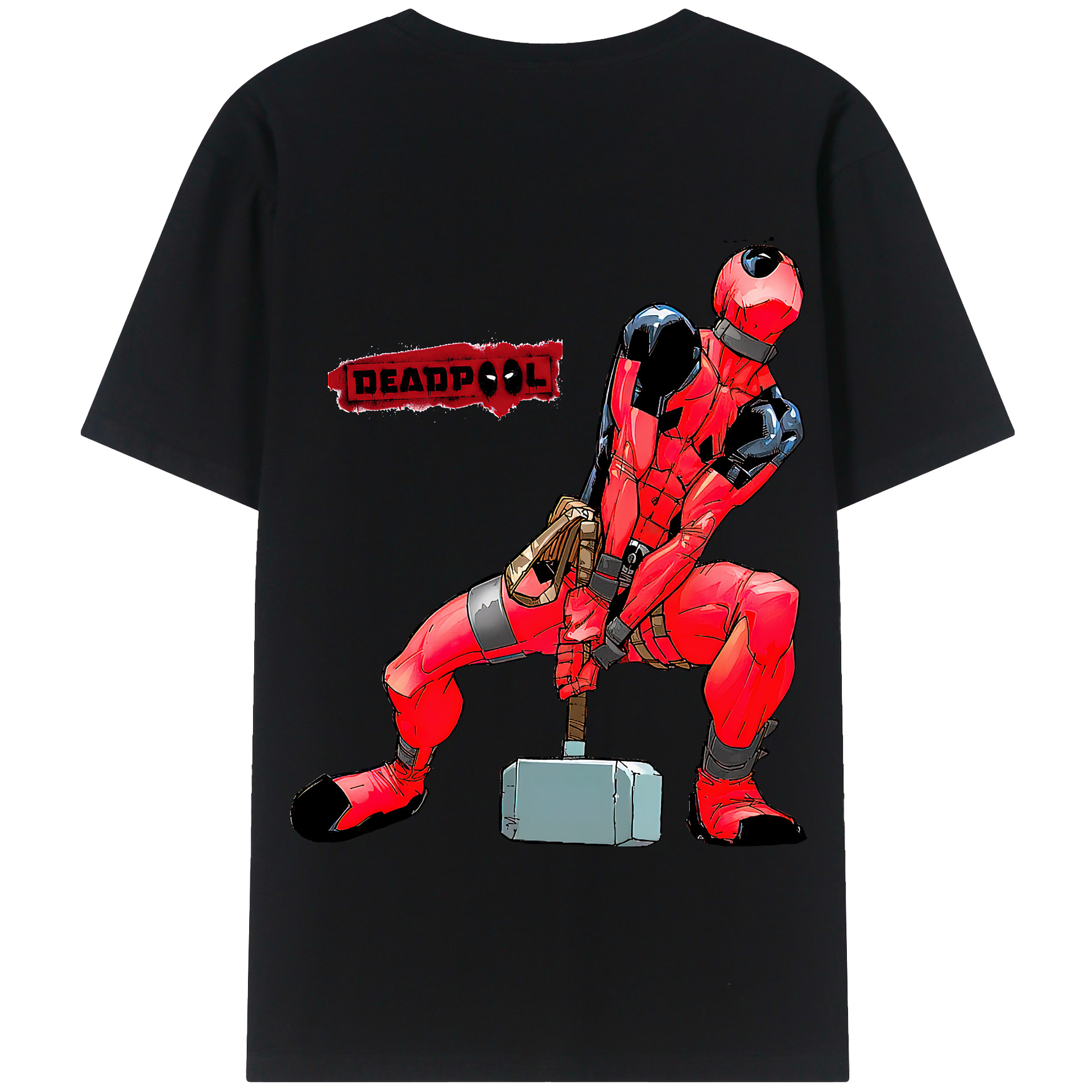 （画像用） Deadpool デッドプール 綿100％半袖Tシャツ（背面プリント）