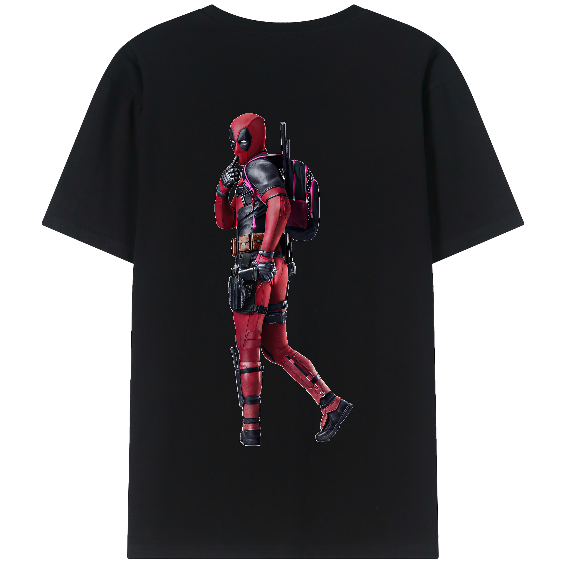 （画像用） Deadpool デッドプール 綿100％半袖Tシャツ（背面プリント）