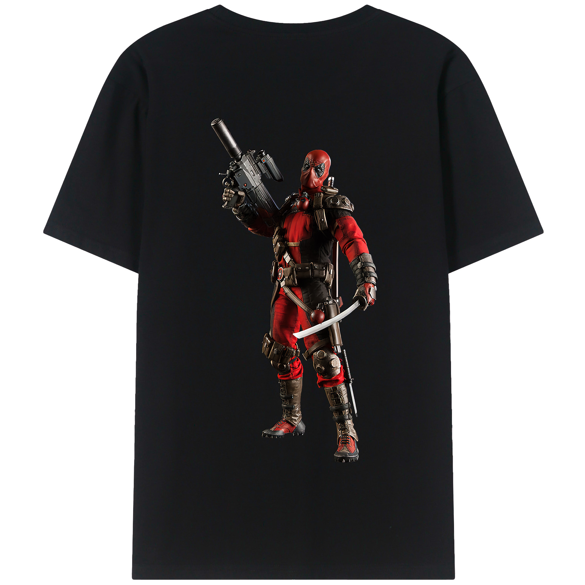 （画像用） Deadpool デッドプール 綿100％半袖Tシャツ（背面プリント）