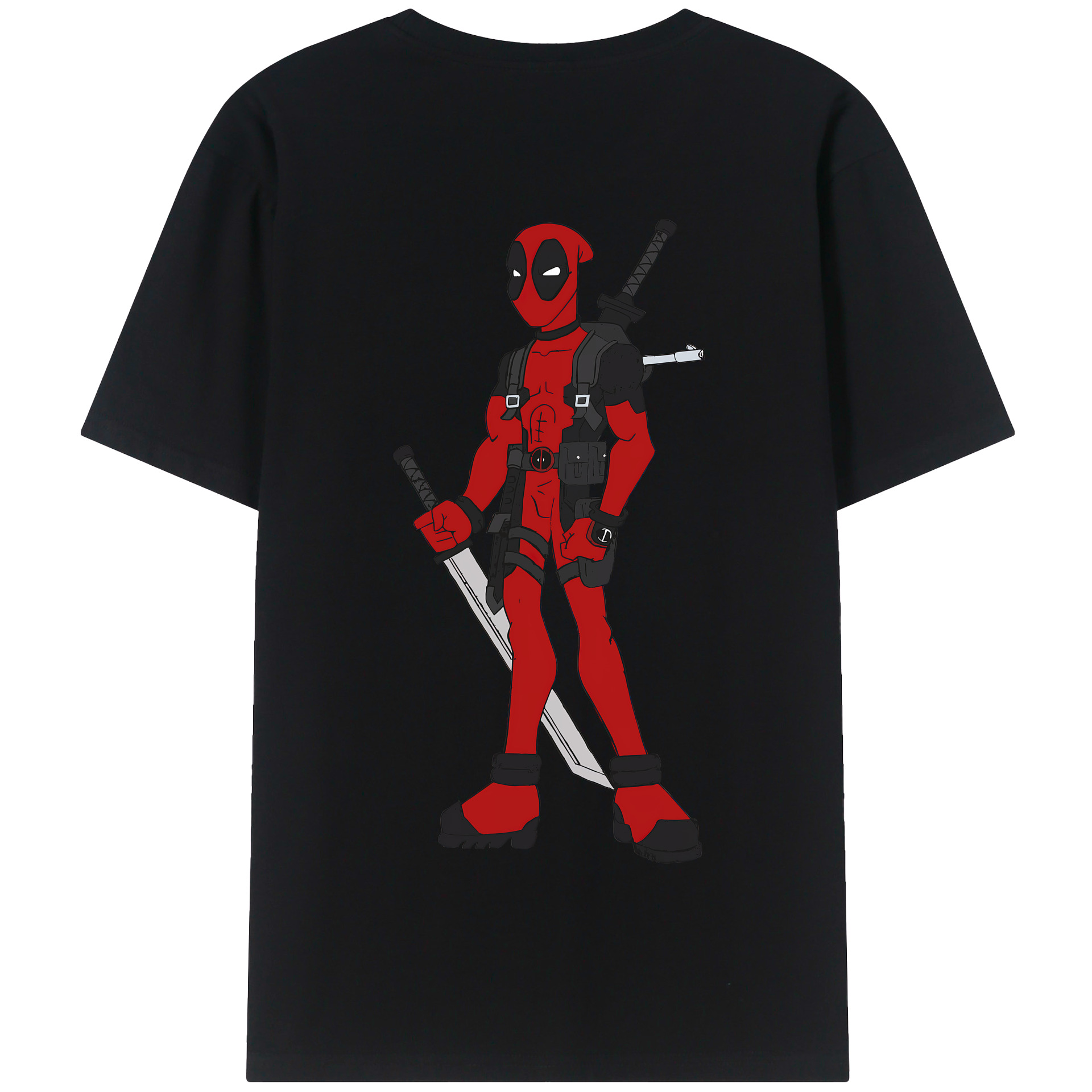 （画像用） Deadpool デッドプール 綿100％半袖Tシャツ（背面プリント）