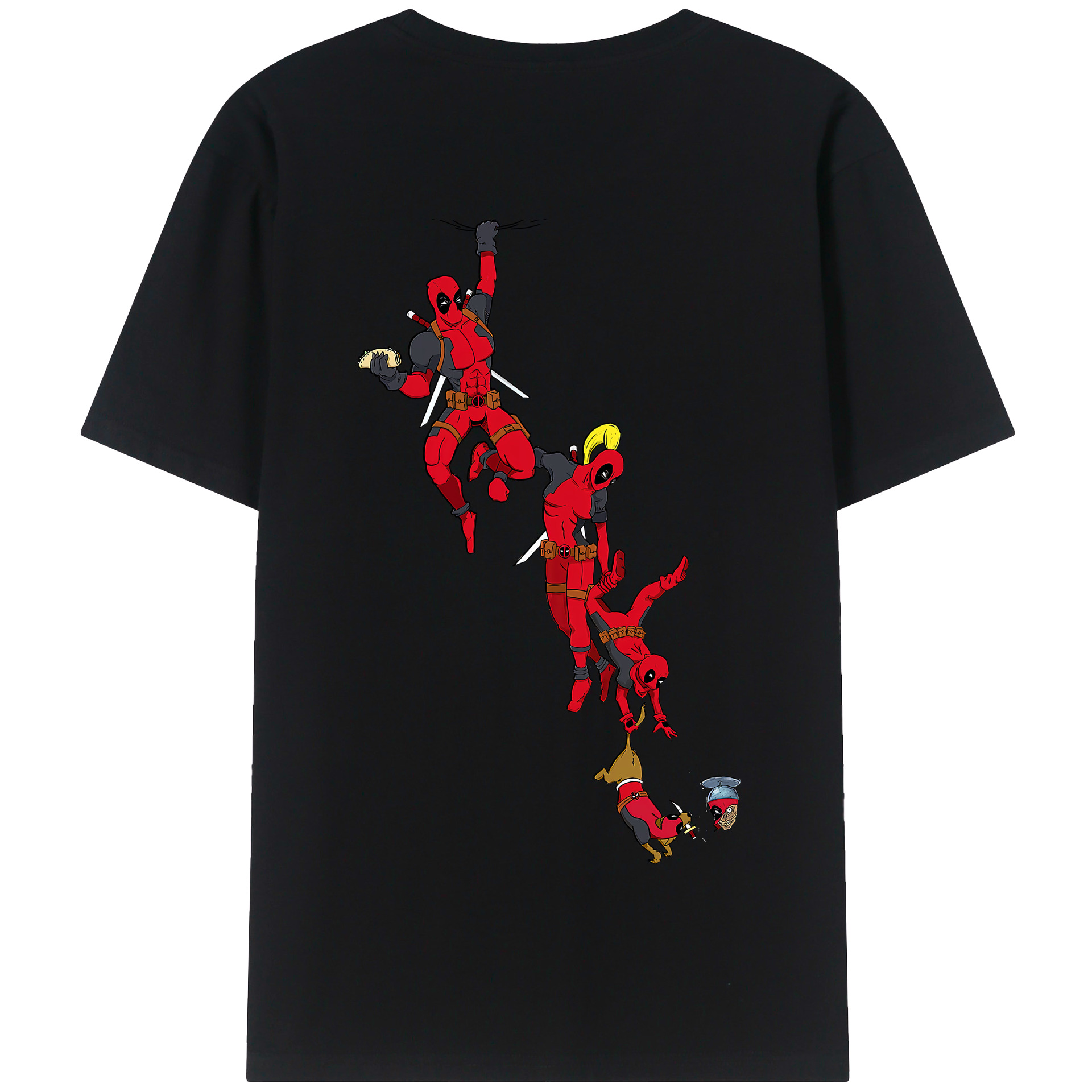 （画像用） Deadpool デッドプール 綿100％半袖Tシャツ（背面プリント）