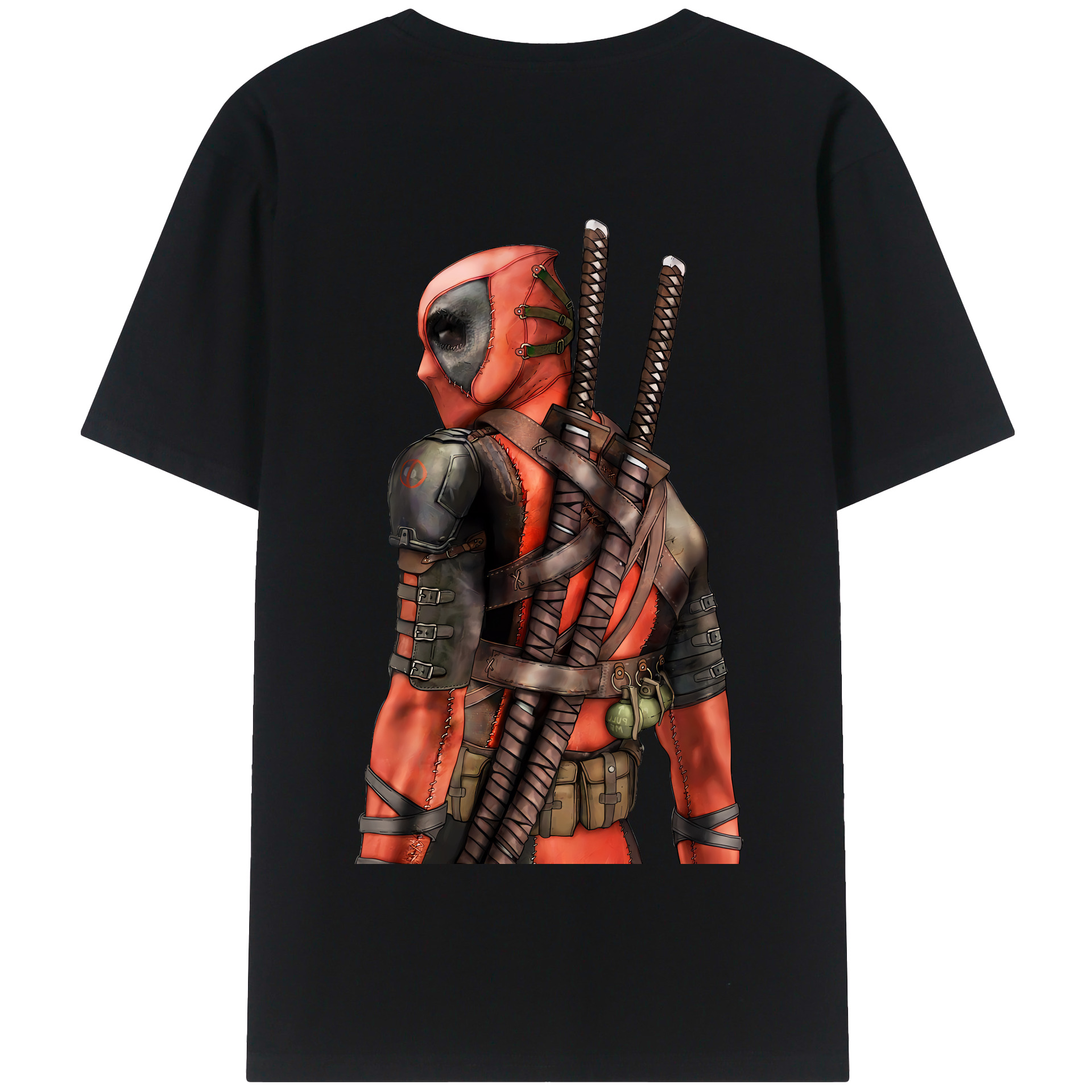 （画像用） Deadpool デッドプール 綿100％半袖Tシャツ（背面プリント）