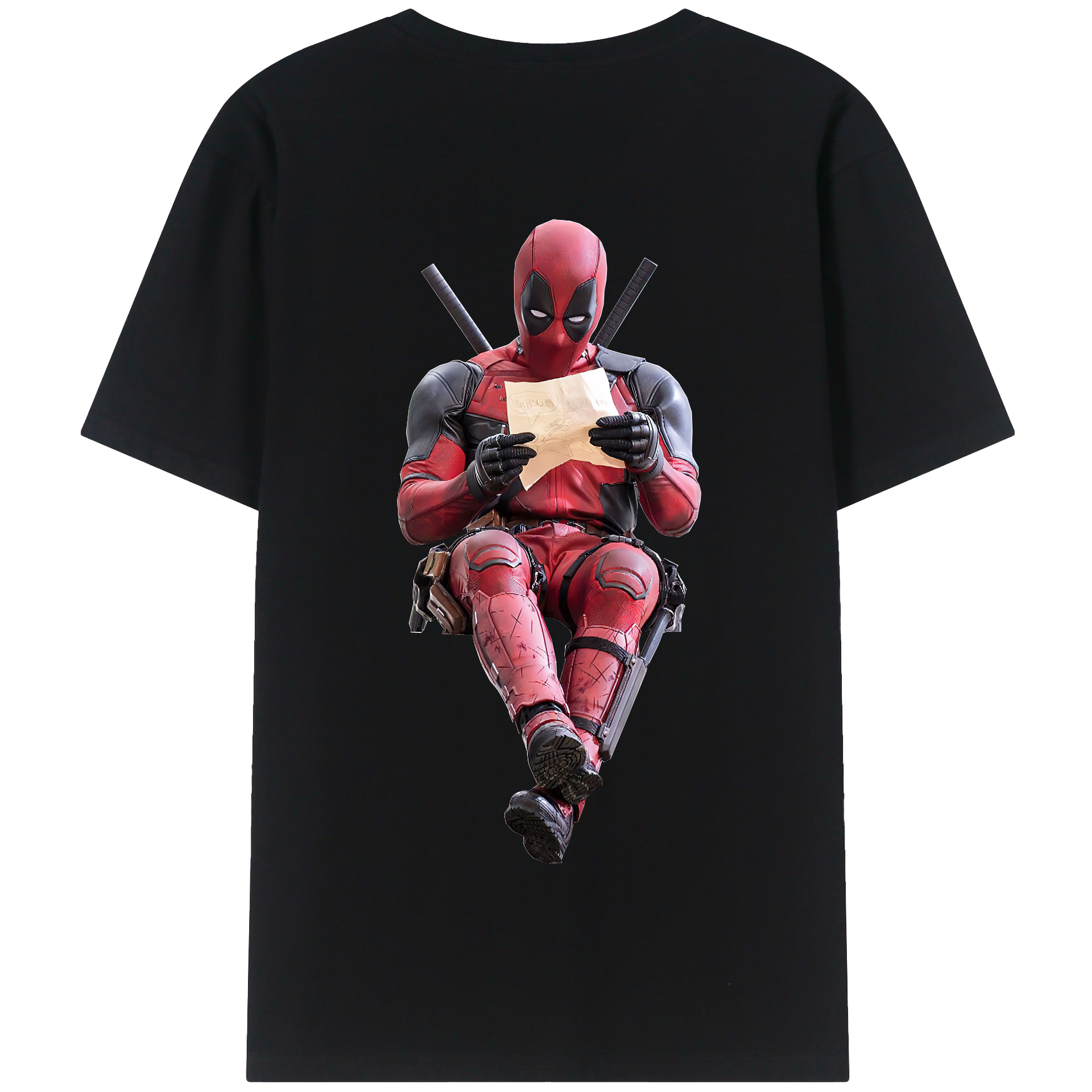 （画像用） Deadpool デッドプール 綿100％半袖Tシャツ（背面プリント）