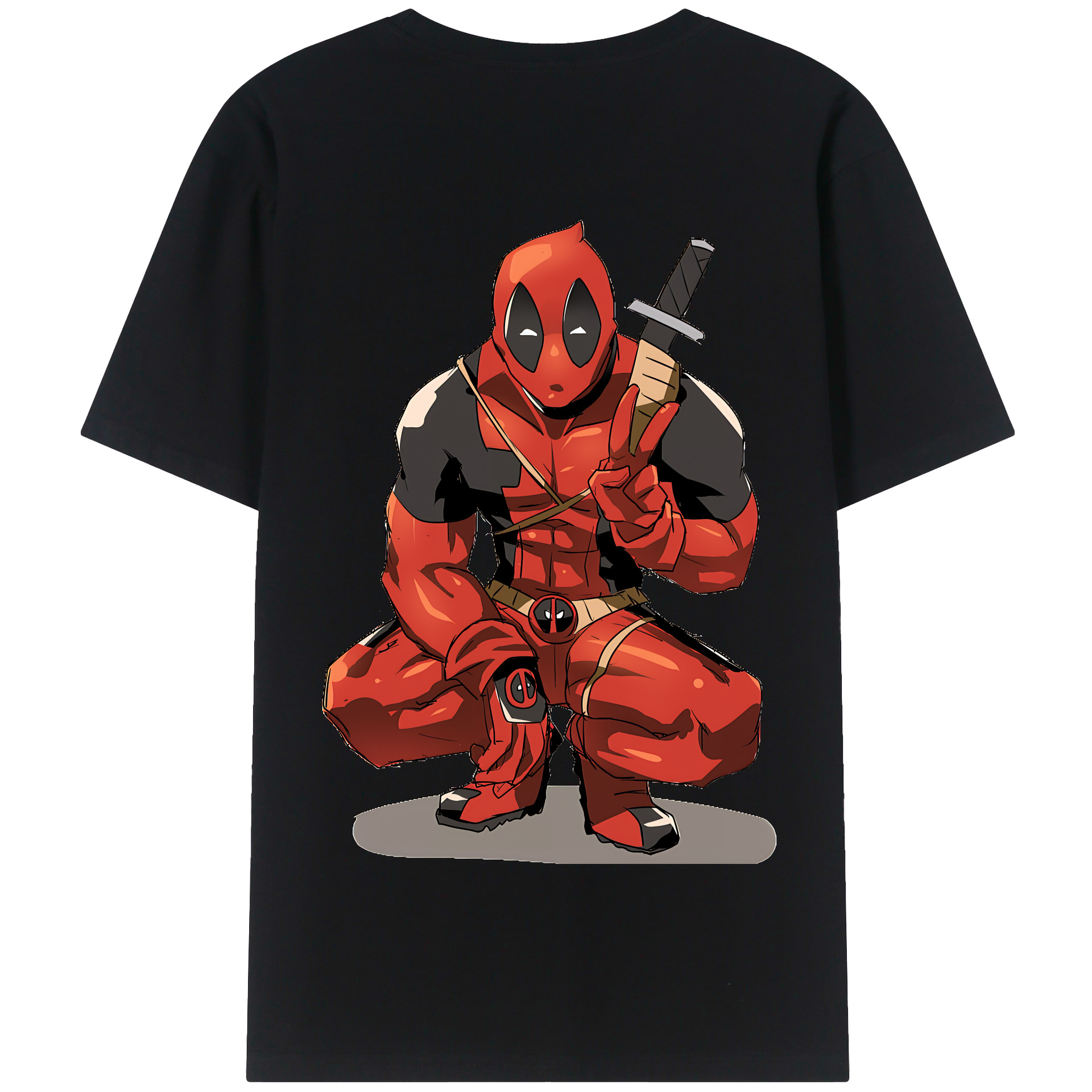 （画像用） Deadpool デッドプール 綿100％半袖Tシャツ（背面プリント）
