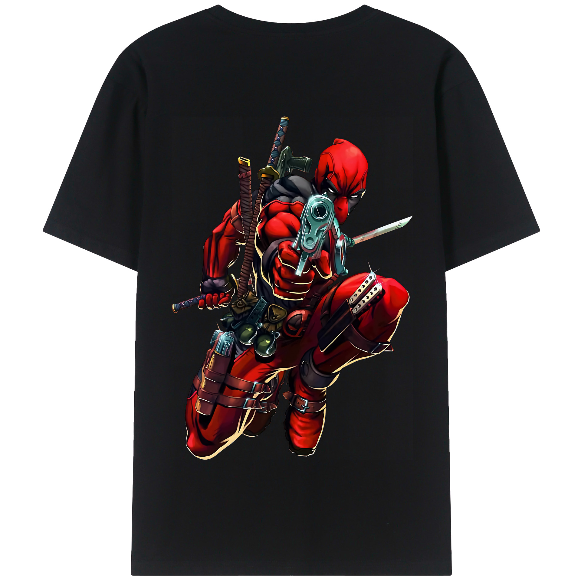 （画像用） Deadpool デッドプール 綿100％半袖Tシャツ（背面プリント）