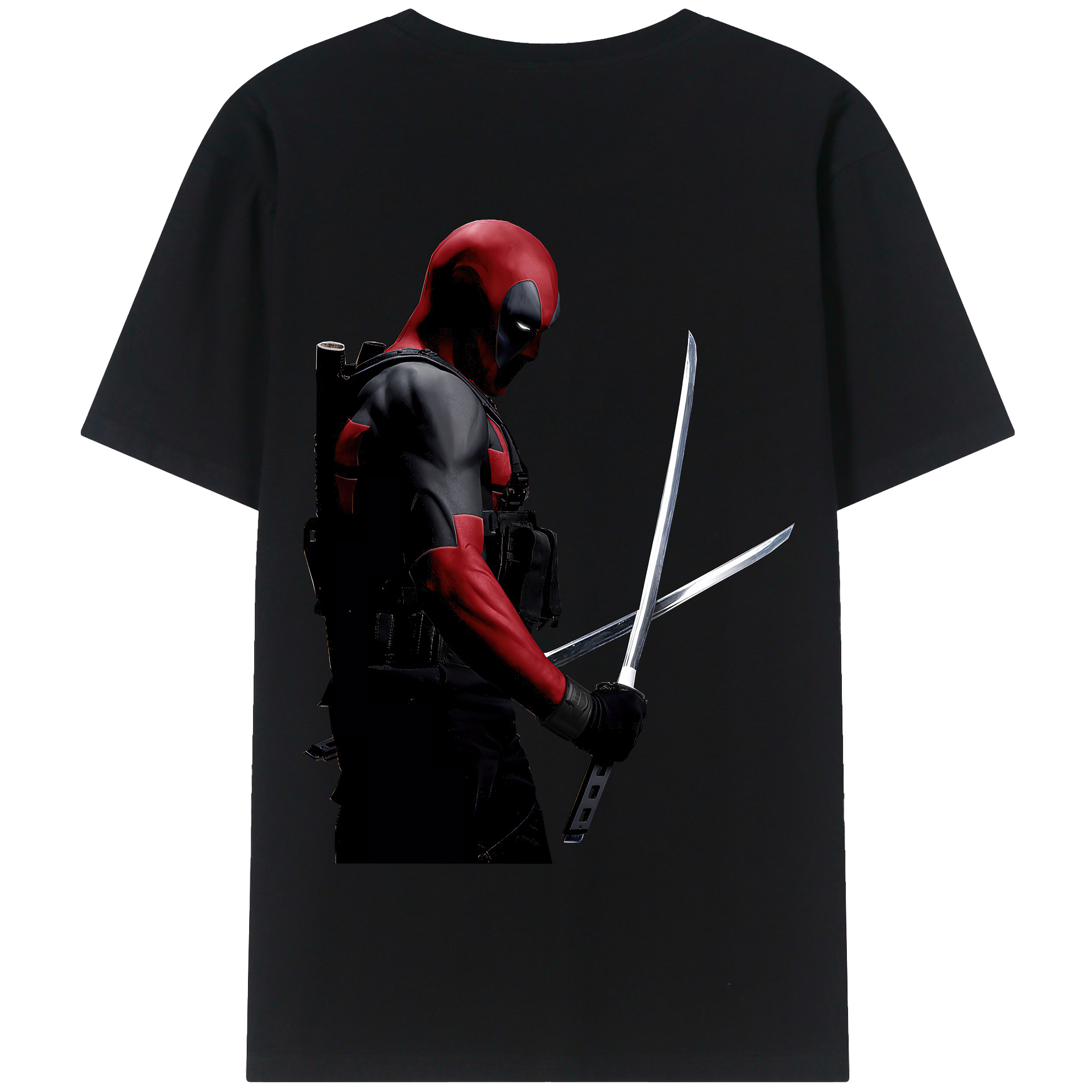 （画像用） Deadpool デッドプール 綿100％半袖Tシャツ（背面プリント）