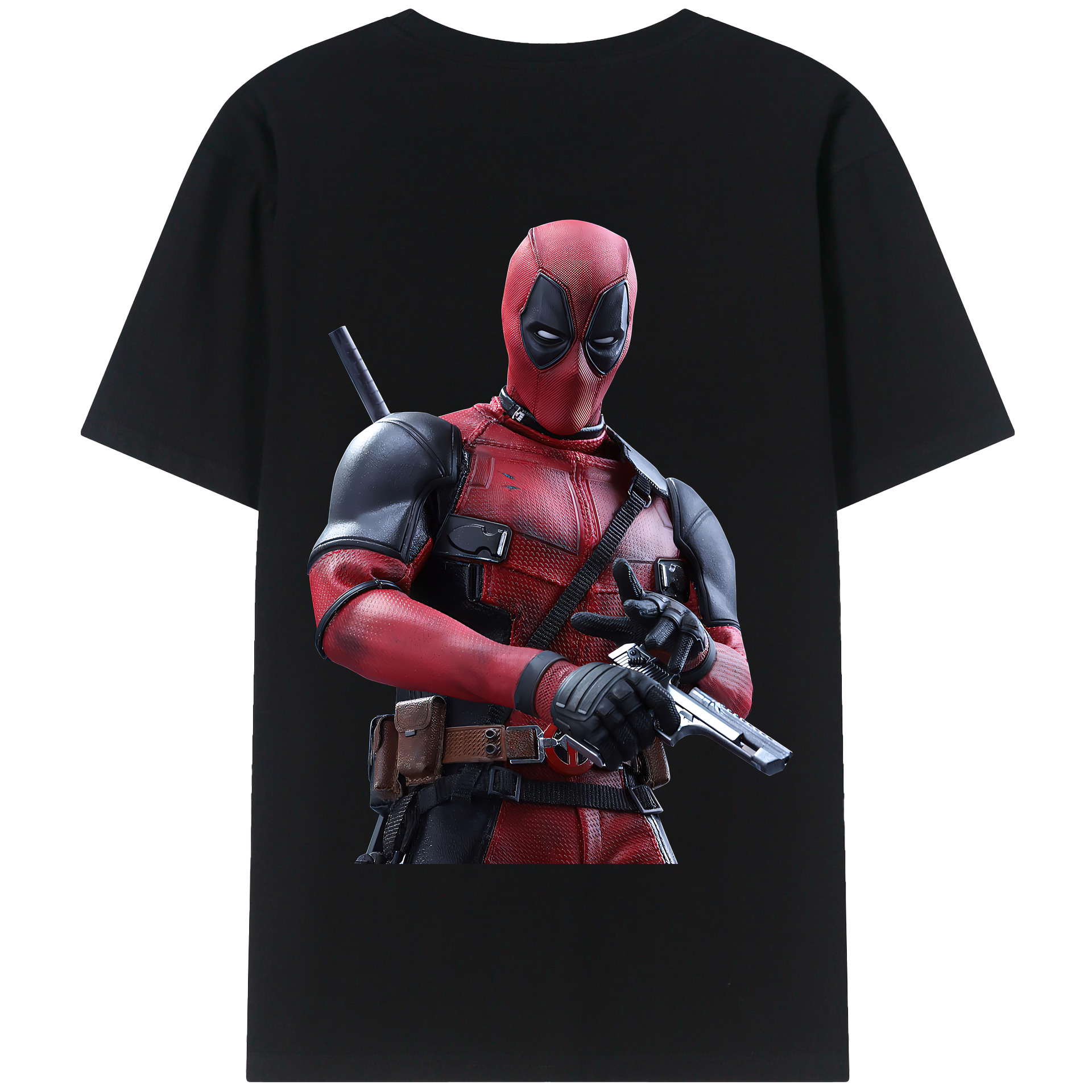 （画像用） Deadpool デッドプール 綿100％半袖Tシャツ（背面プリント）