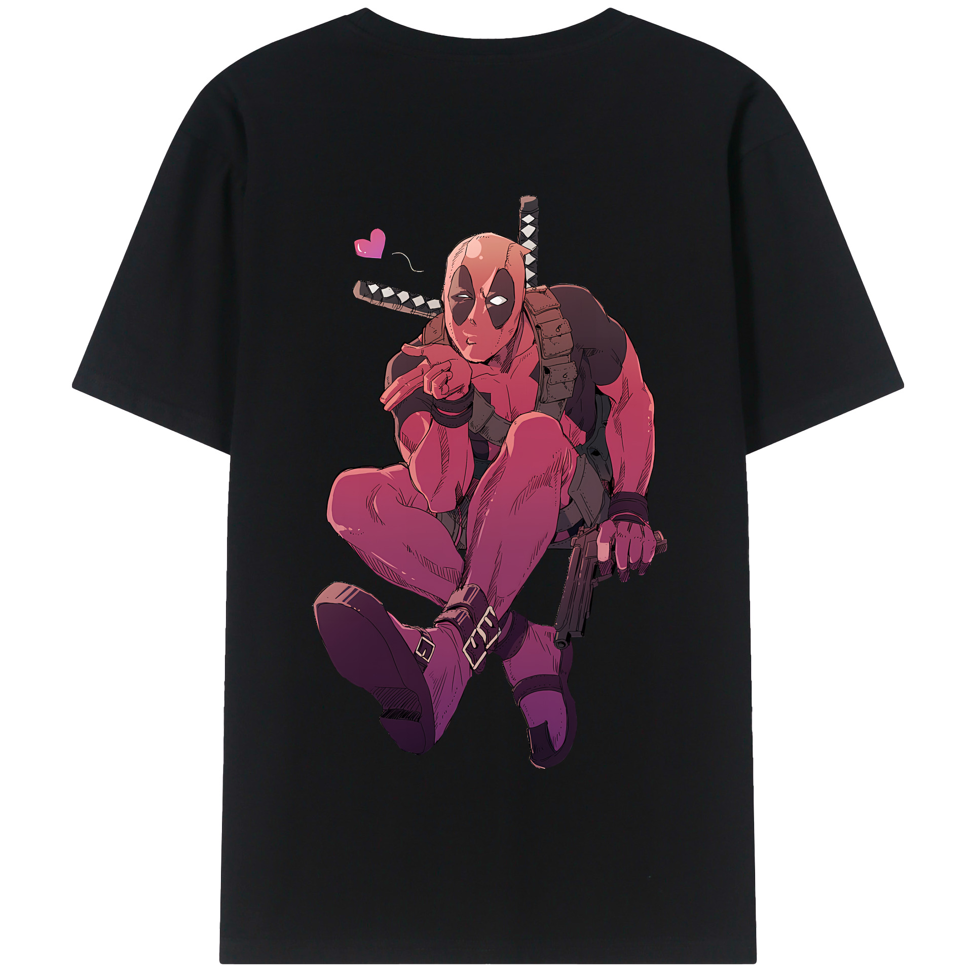 （画像用） Deadpool デッドプール 綿100％半袖Tシャツ（背面プリント）