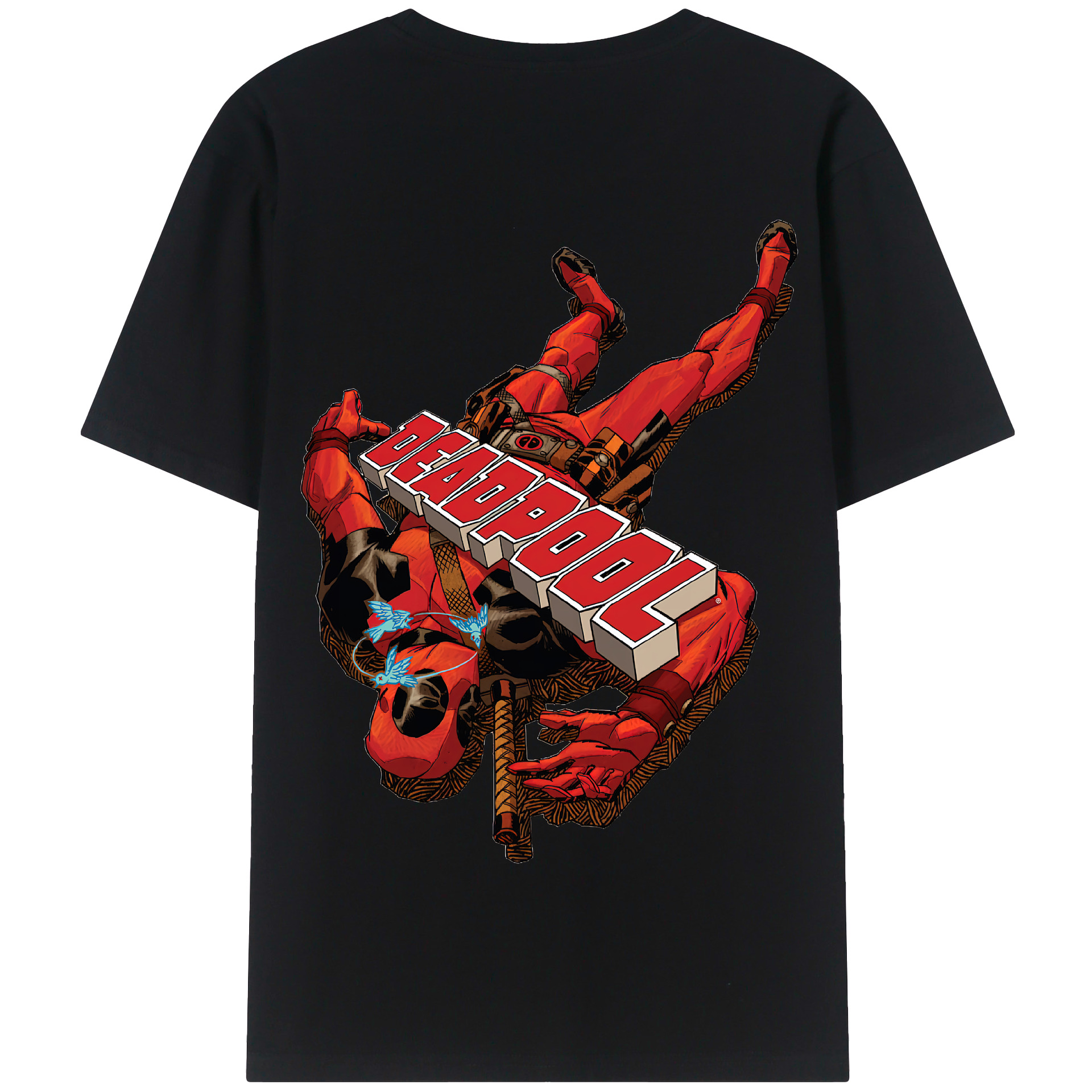（画像用） Deadpool デッドプール 綿100％半袖Tシャツ（背面プリント）