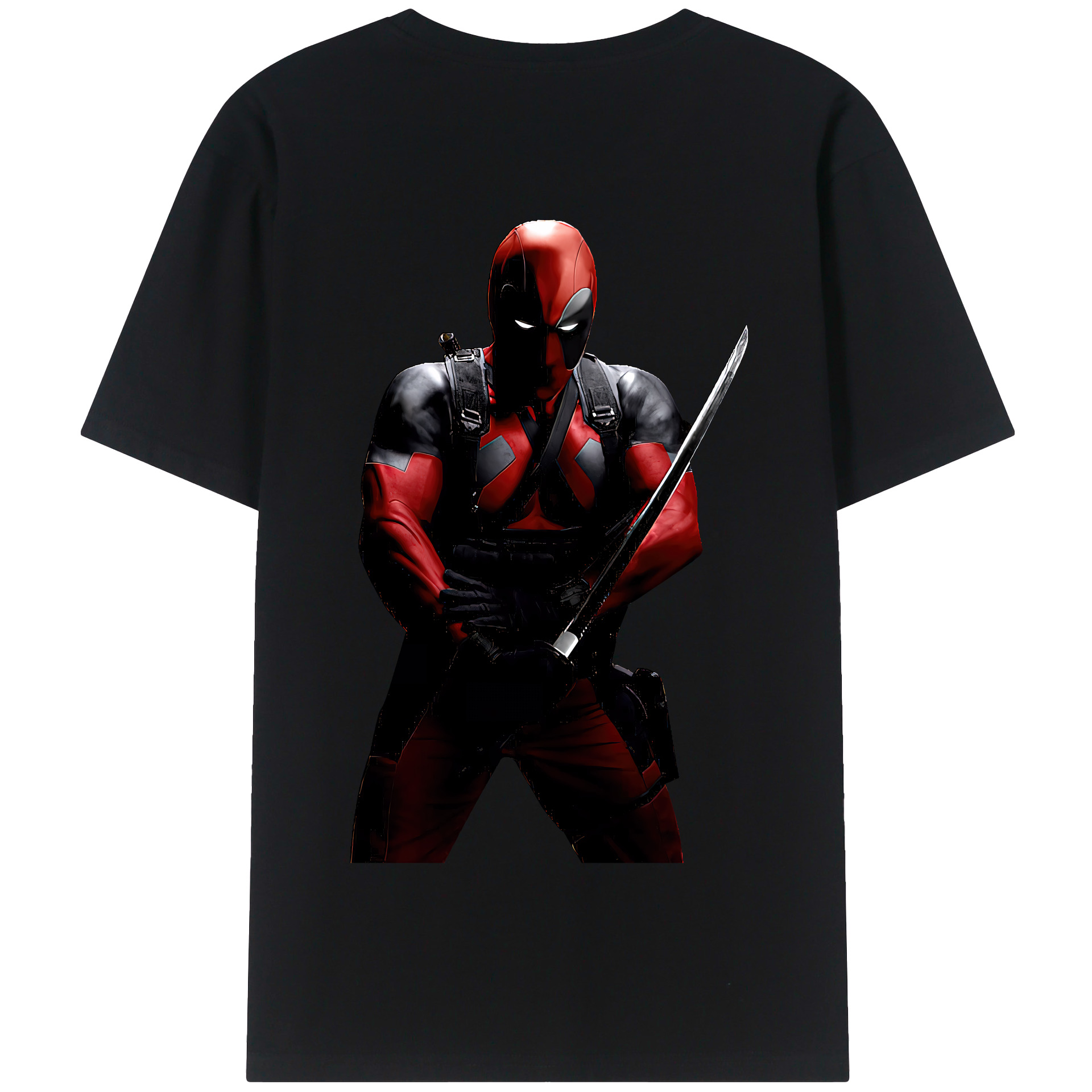 （画像用） Deadpool デッドプール 綿100％半袖Tシャツ（背面プリント）