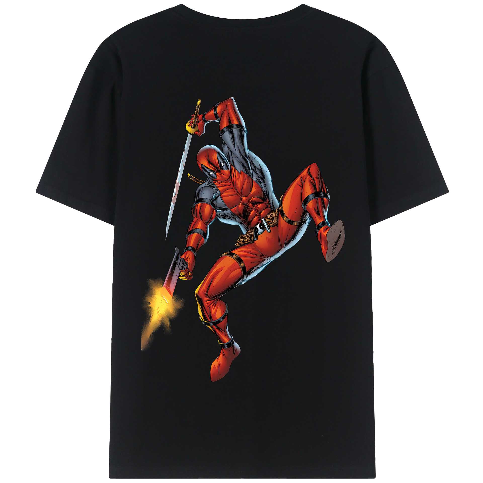 （画像用） Deadpool デッドプール 綿100％半袖Tシャツ（背面プリント）