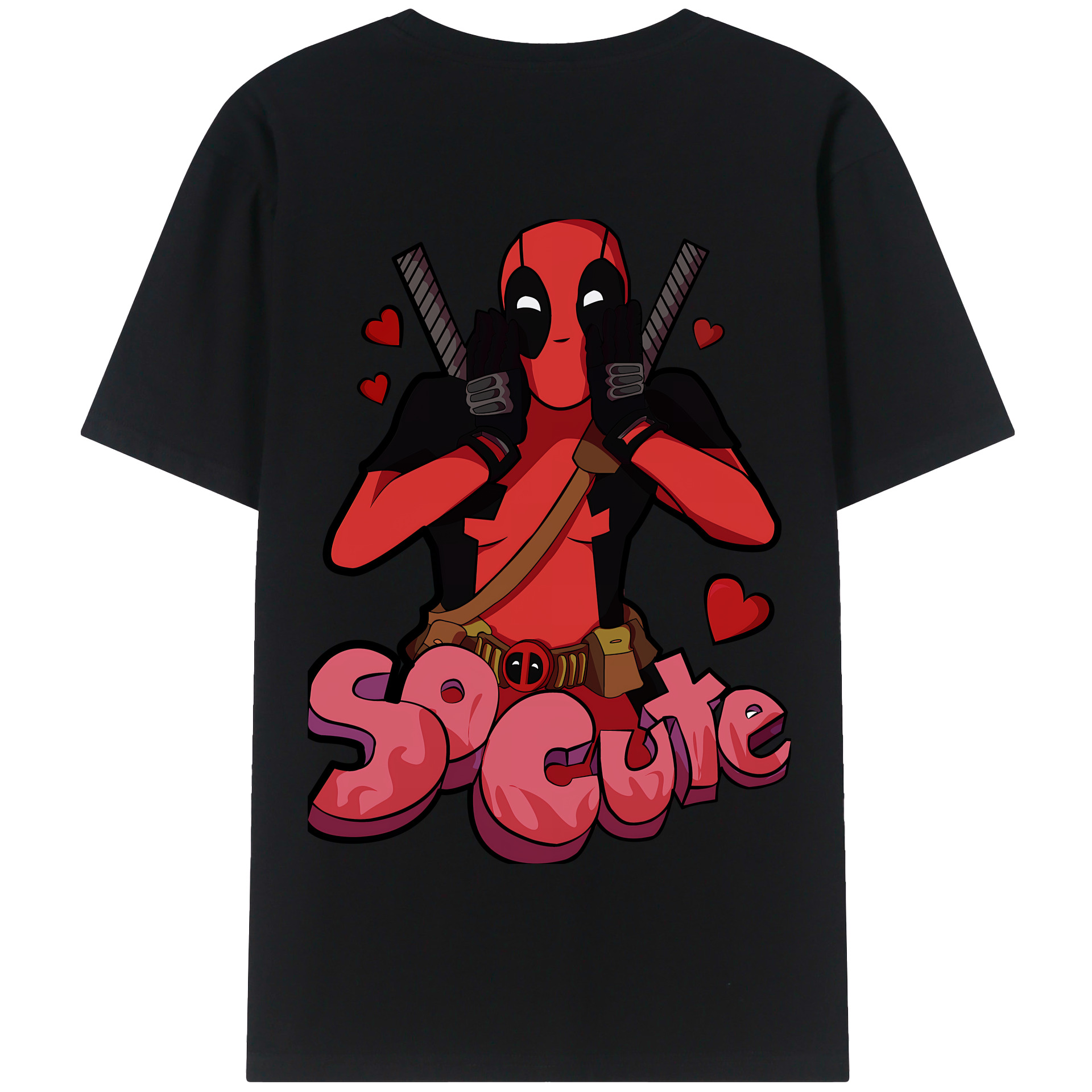 （画像用） Deadpool デッドプール 綿100％半袖Tシャツ（背面プリント）