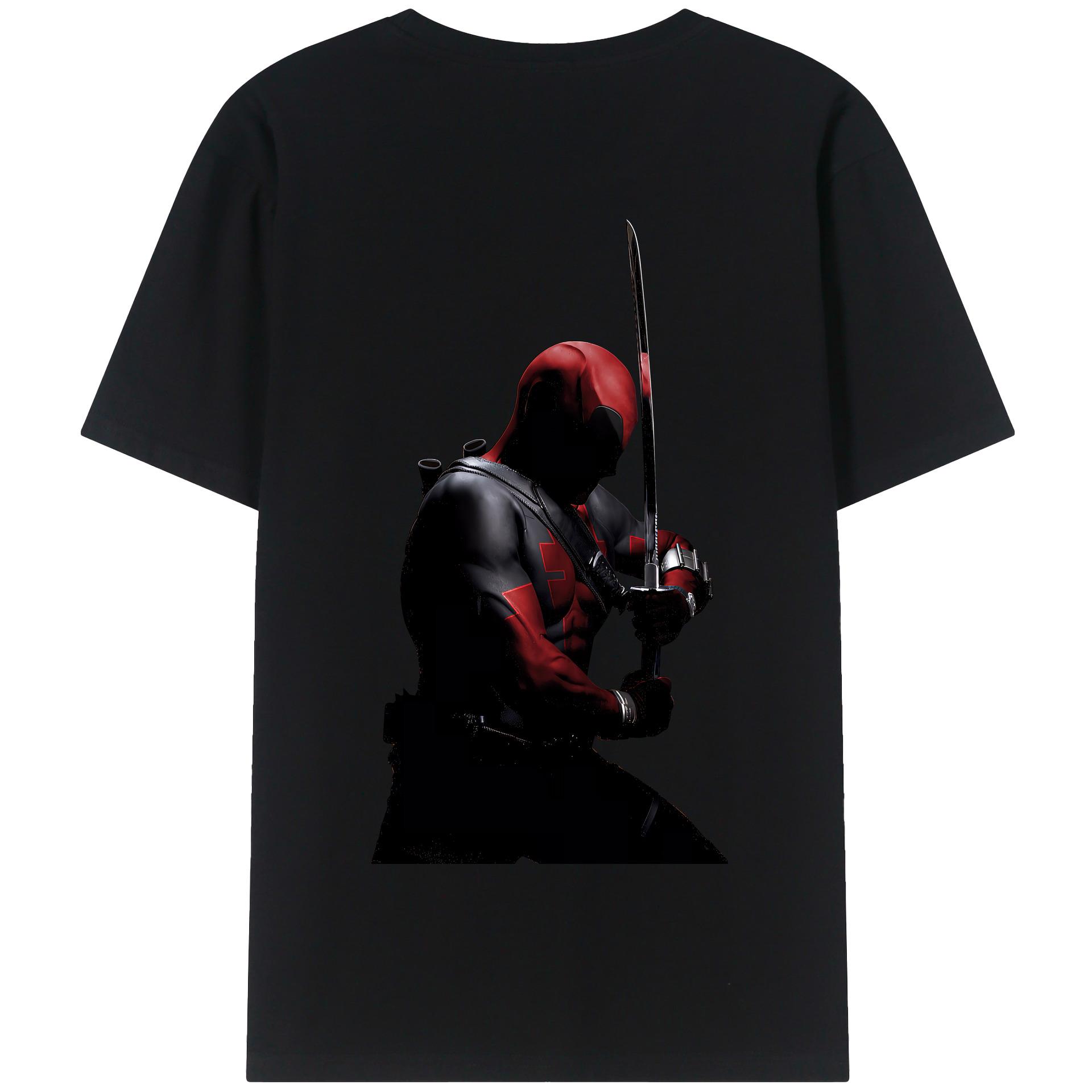 （画像用） Deadpool デッドプール 綿100％半袖Tシャツ（背面プリント）