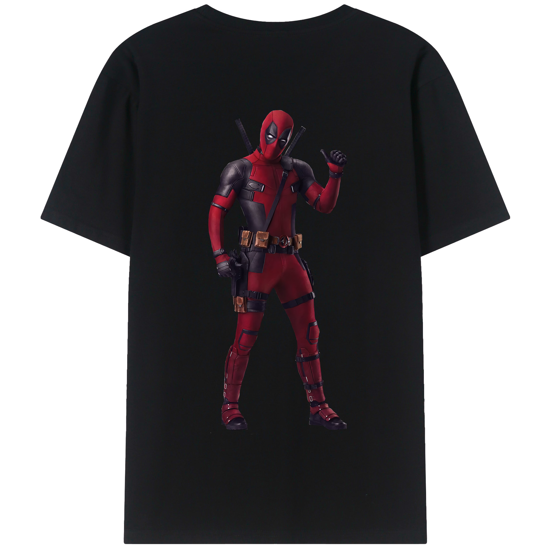 （画像用） Deadpool デッドプール 綿100％半袖Tシャツ（背面プリント）