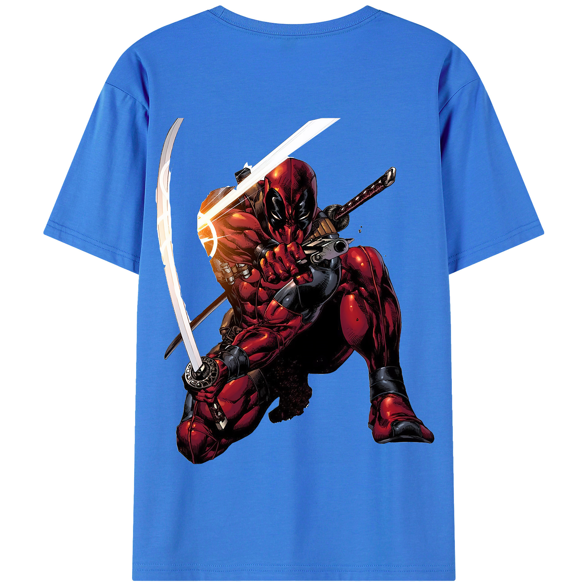 （画像用） Deadpool デッドプール 綿100％半袖Tシャツ（背面プリント）