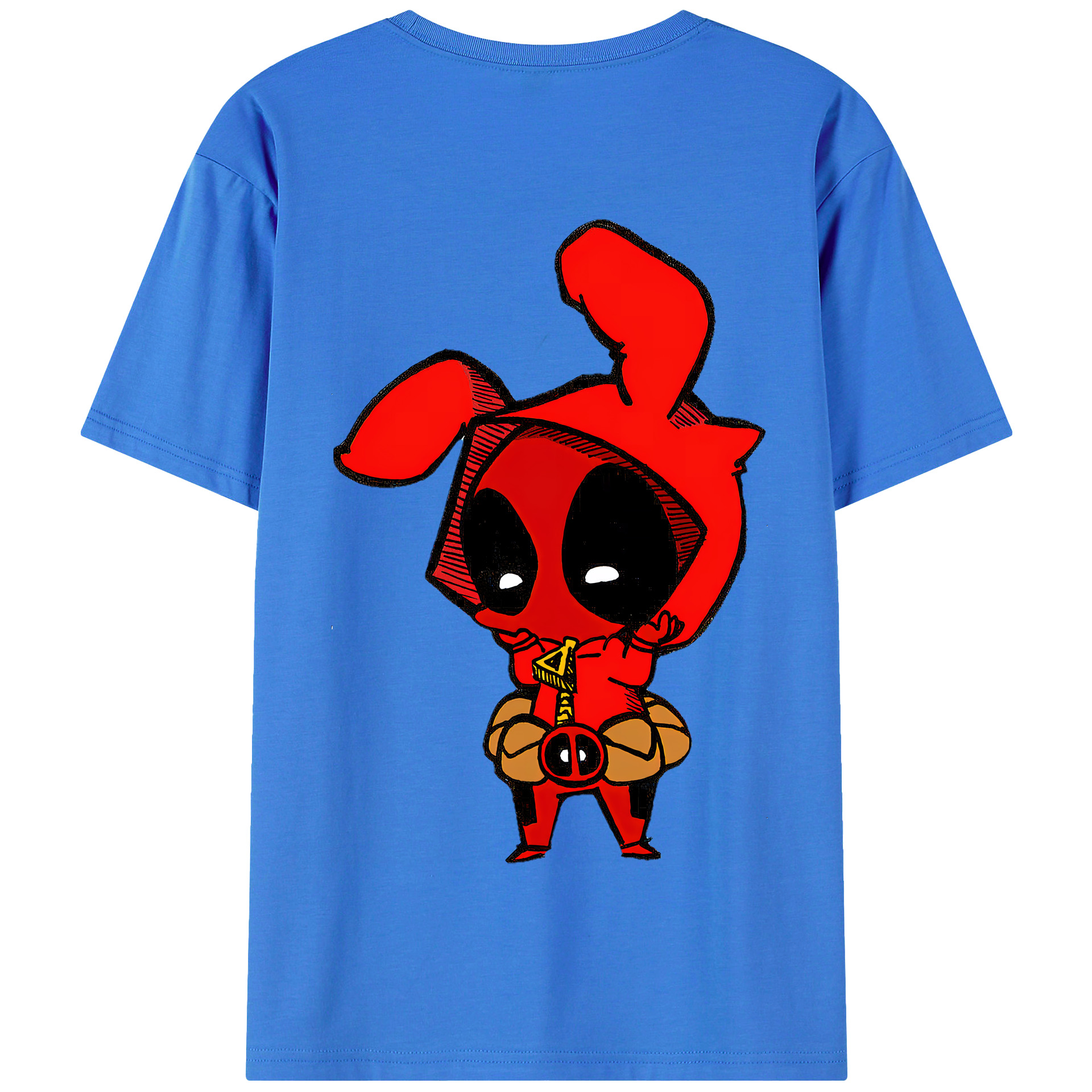 （画像用） Deadpool デッドプール 綿100％半袖Tシャツ（背面プリント）