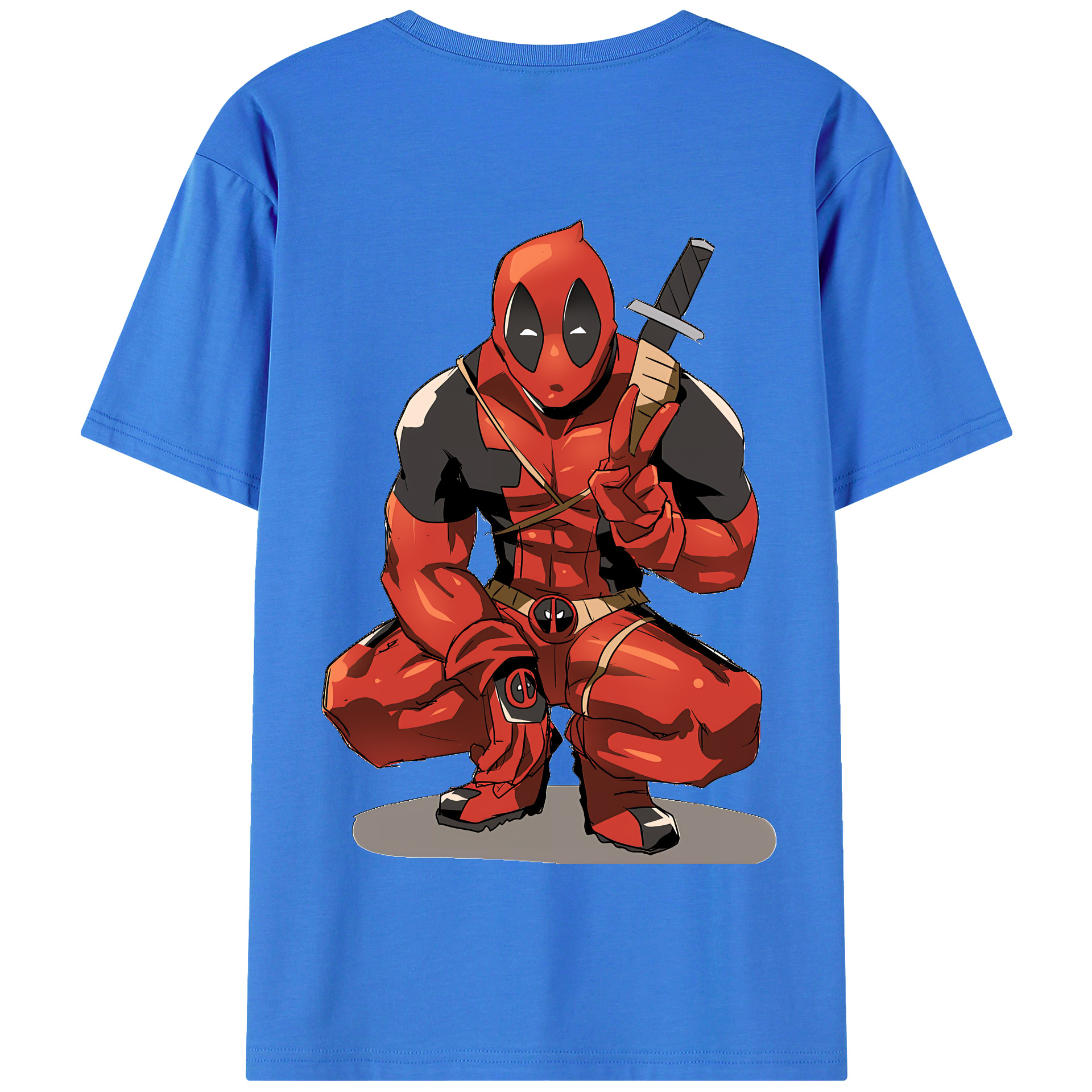 （画像用） Deadpool デッドプール 綿100％半袖Tシャツ（背面プリント）