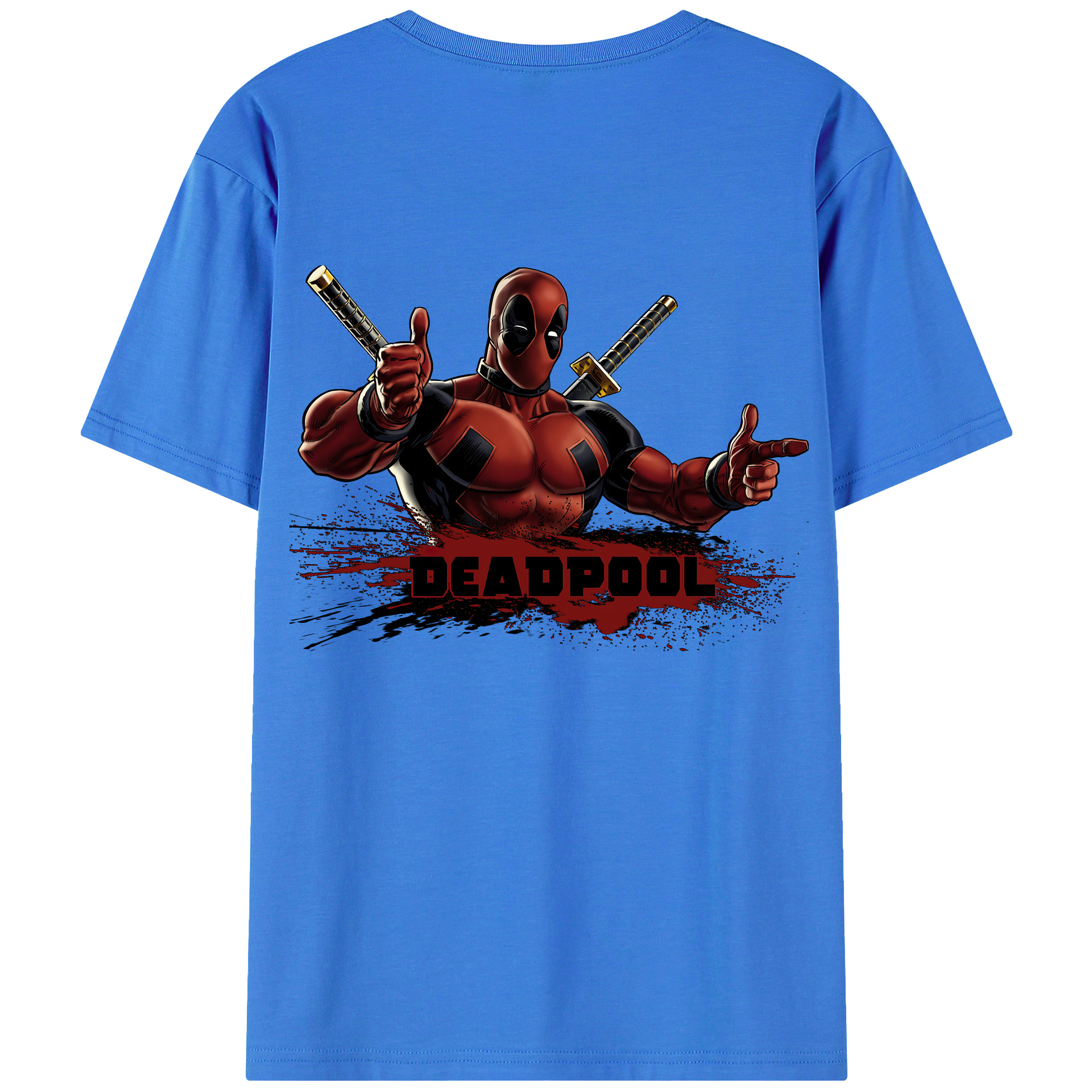 （画像用） Deadpool デッドプール 綿100％半袖Tシャツ（背面プリント）