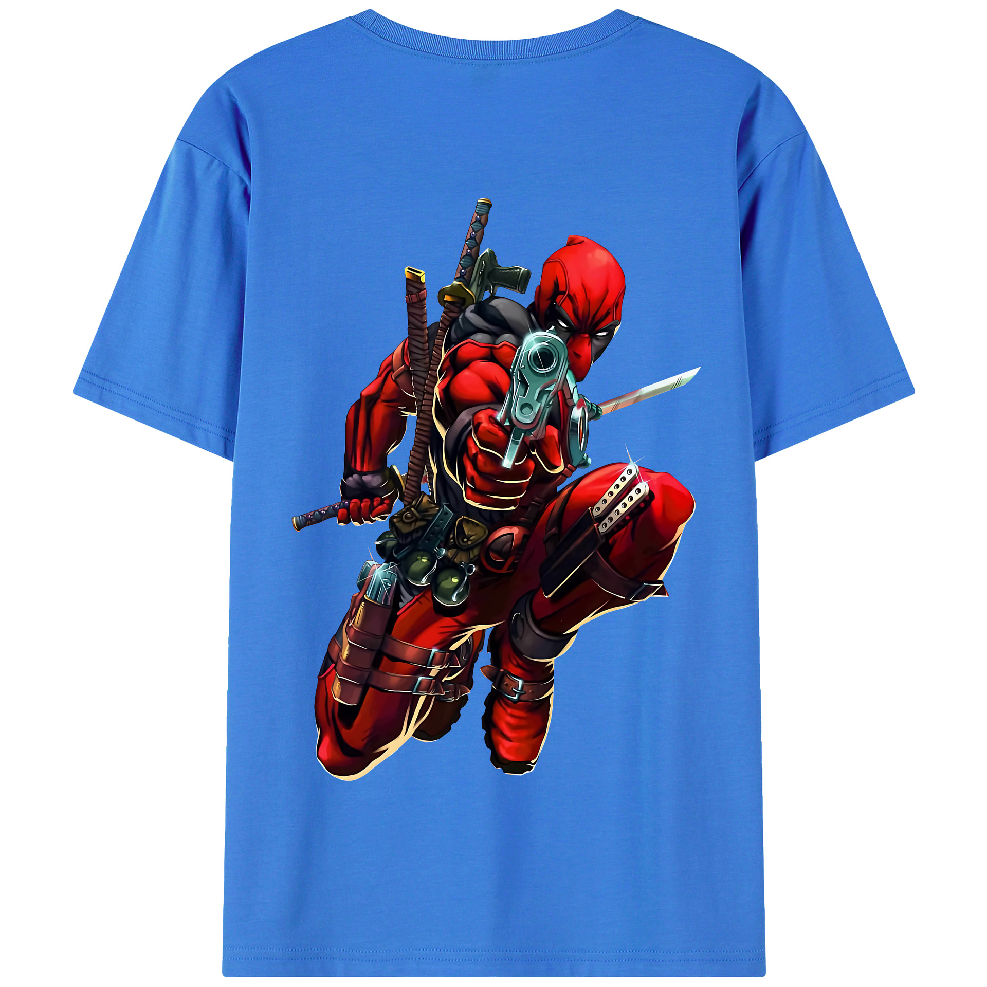 （画像用） Deadpool デッドプール 綿100％半袖Tシャツ（背面プリント）