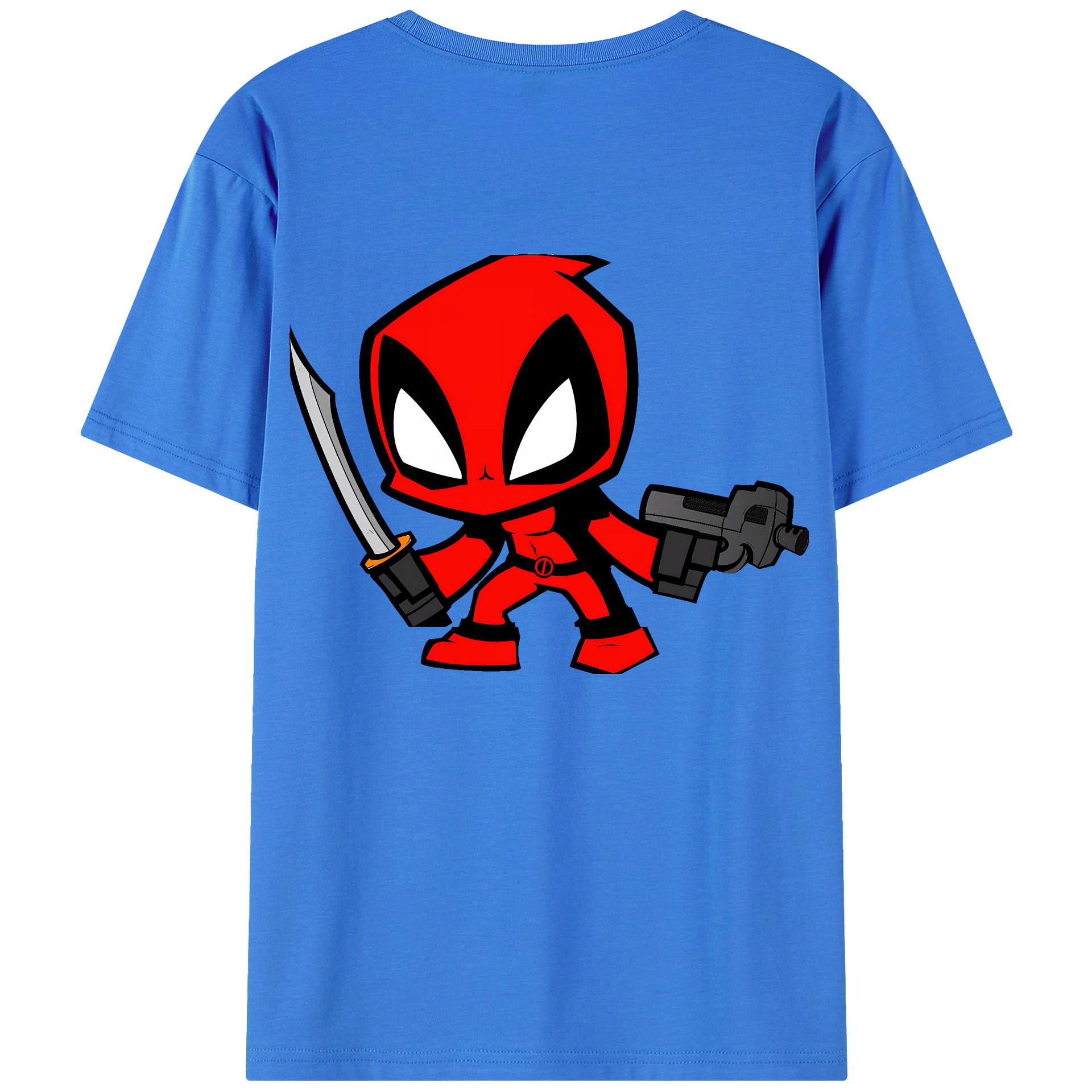 （画像用） Deadpool デッドプール 綿100％半袖Tシャツ（背面プリント）