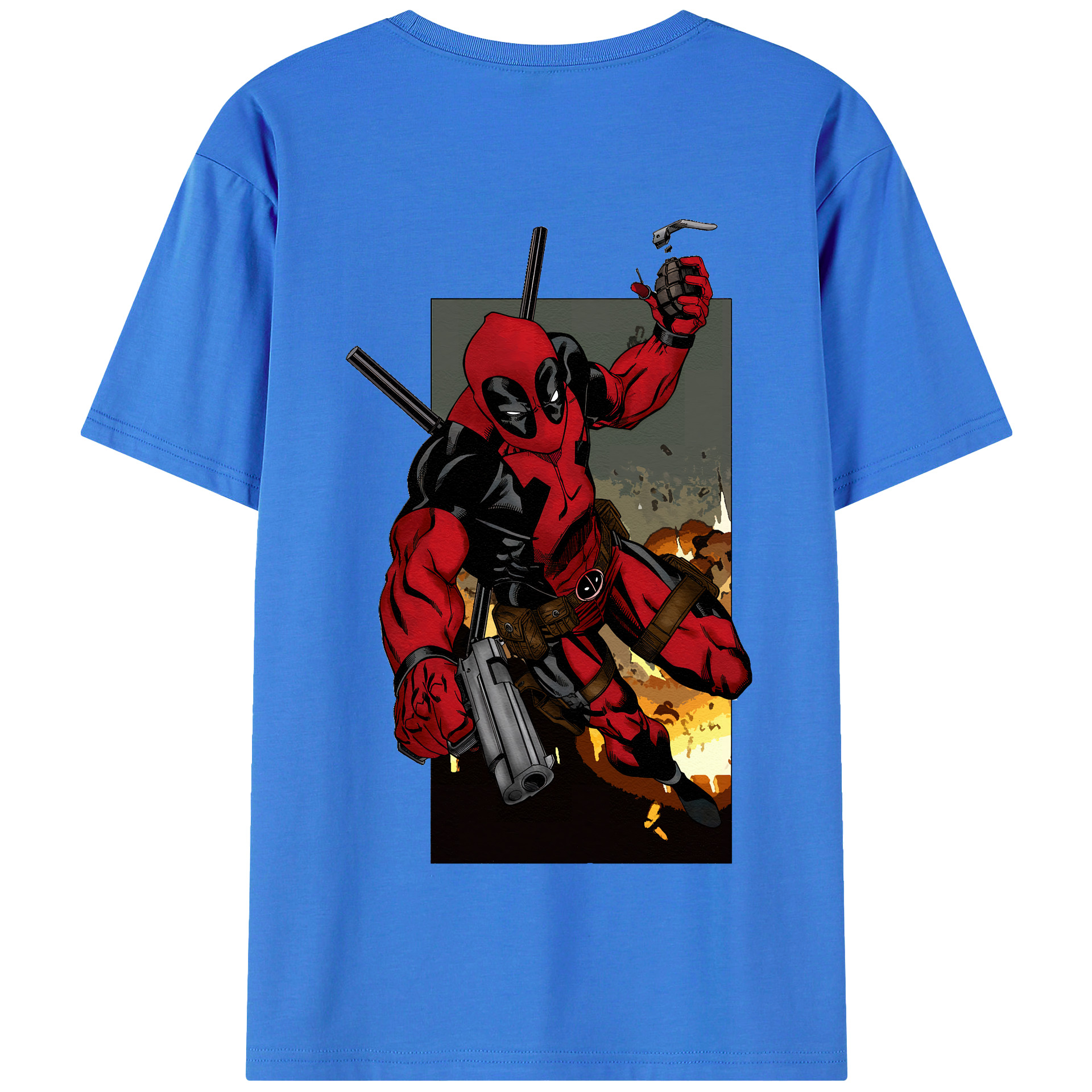 （画像用） Deadpool デッドプール 綿100％半袖Tシャツ（背面プリント）