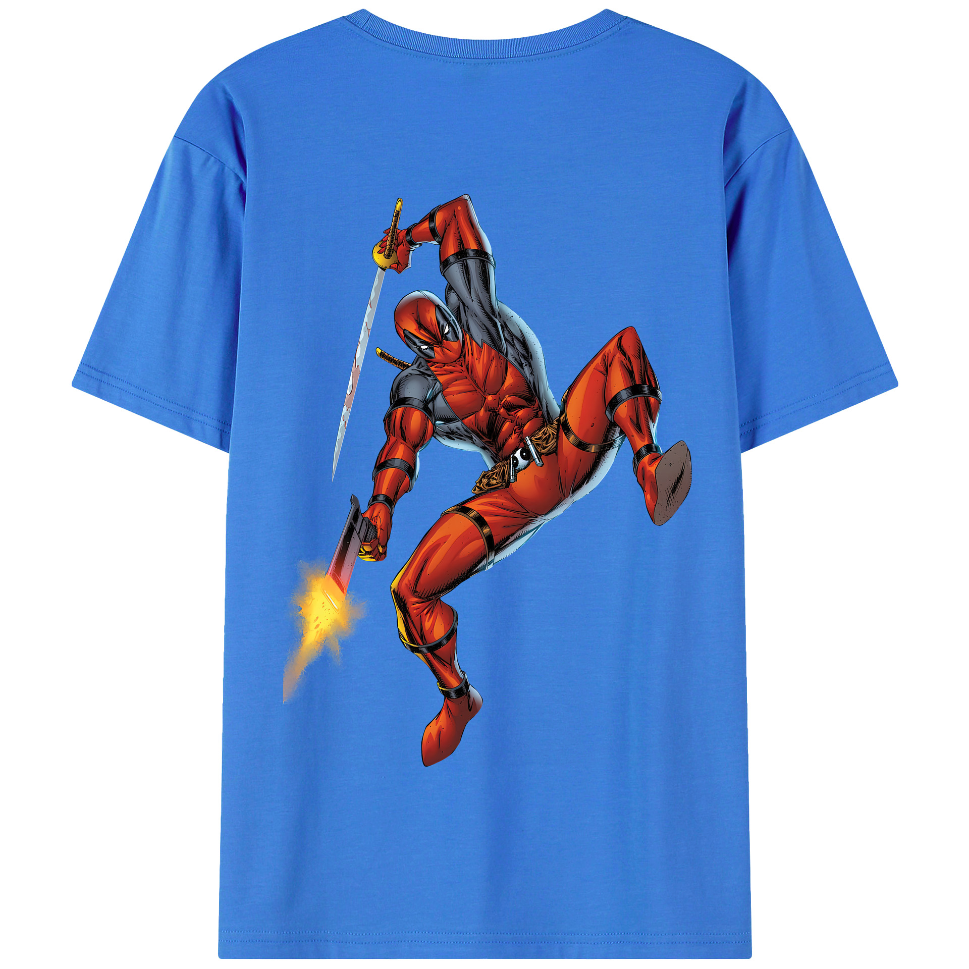 （画像用） Deadpool デッドプール 綿100％半袖Tシャツ（背面プリント）