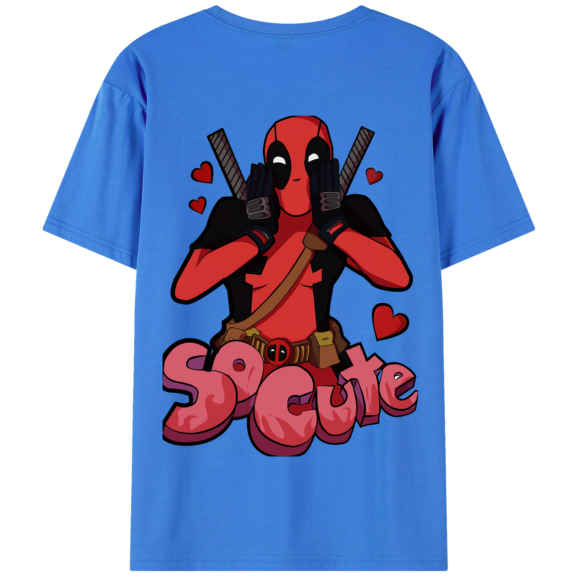 （画像用） Deadpool デッドプール 綿100％半袖Tシャツ（背面プリント）