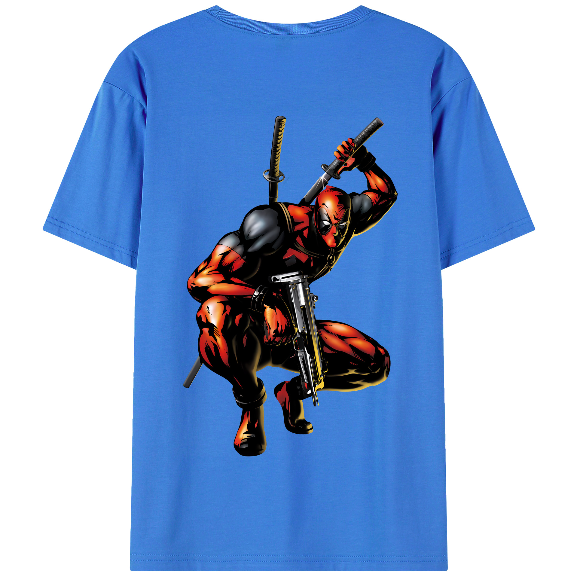 （画像用） Deadpool デッドプール 綿100％半袖Tシャツ（背面プリント）