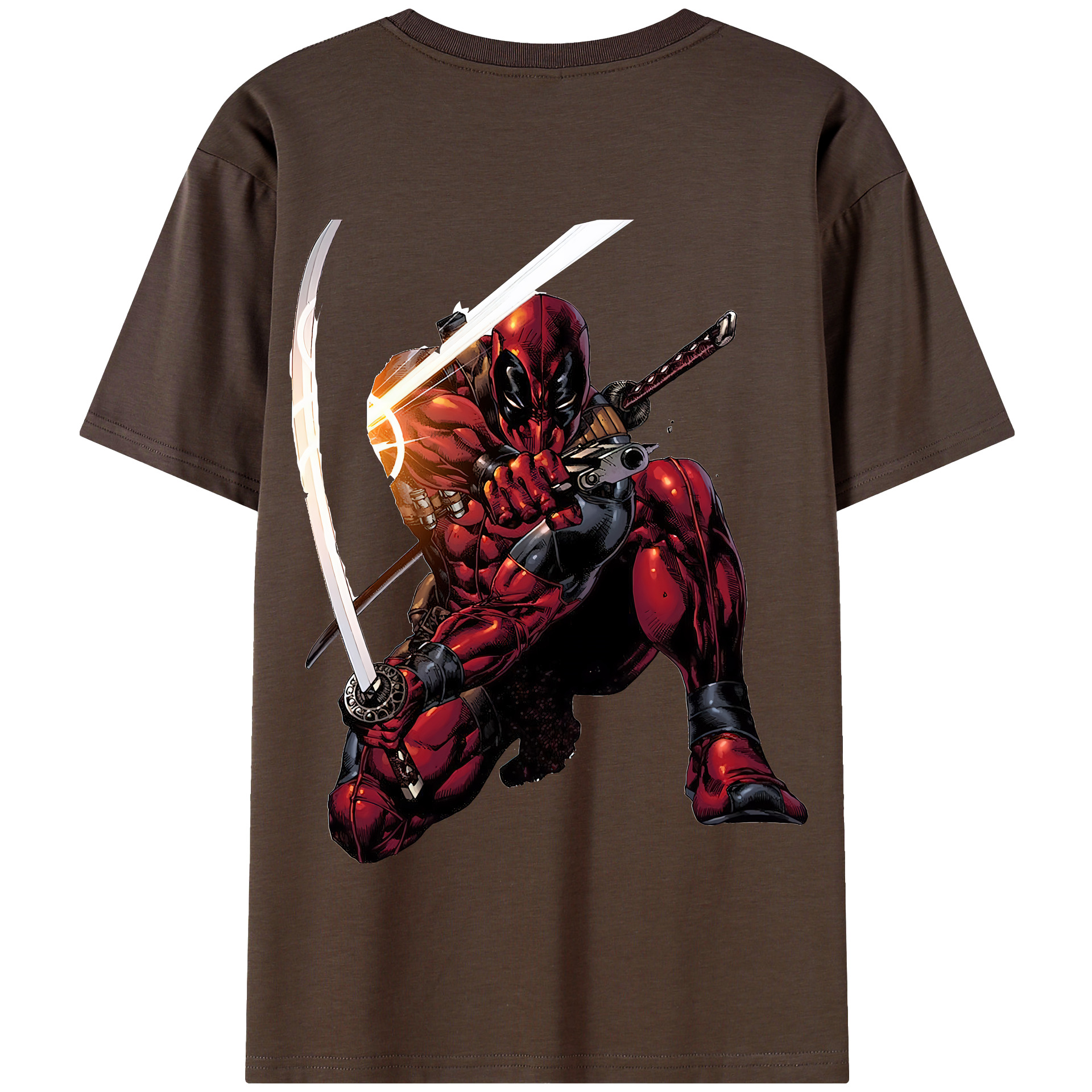 （画像用） Deadpool デッドプール 綿100％半袖Tシャツ（背面プリント）