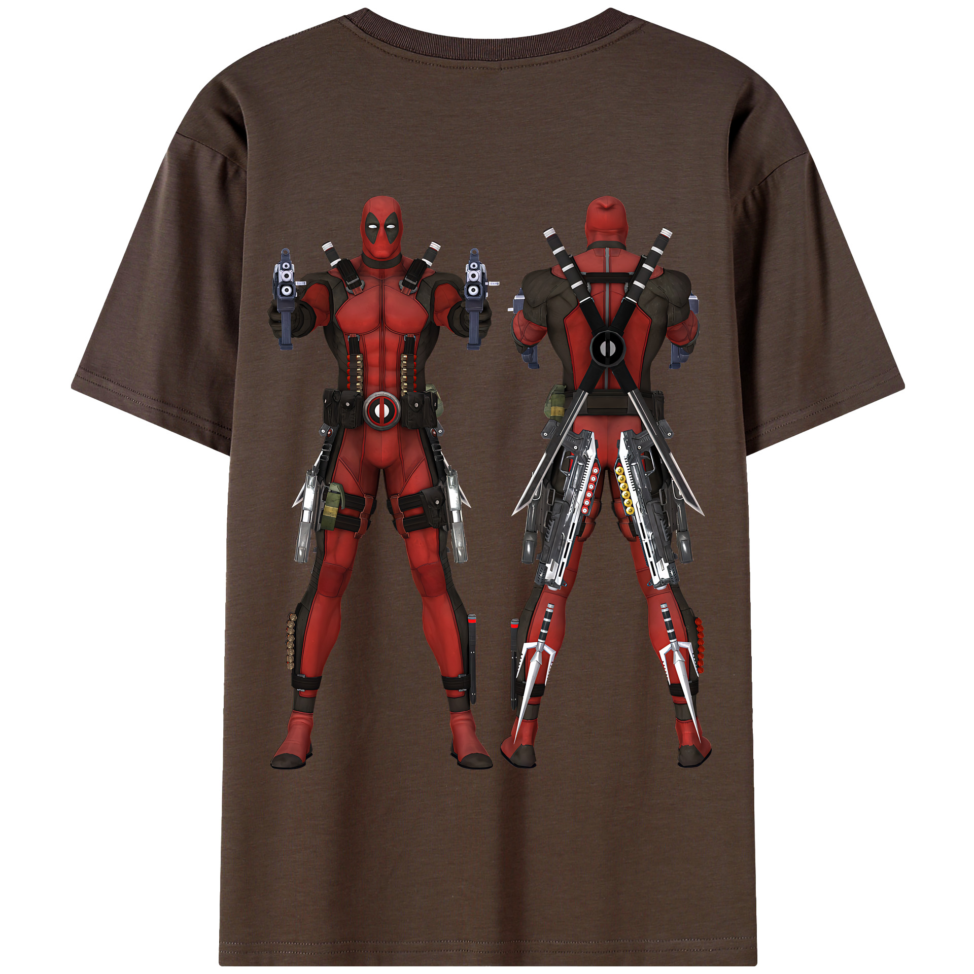 （画像用） Deadpool デッドプール 綿100％半袖Tシャツ（背面プリント）