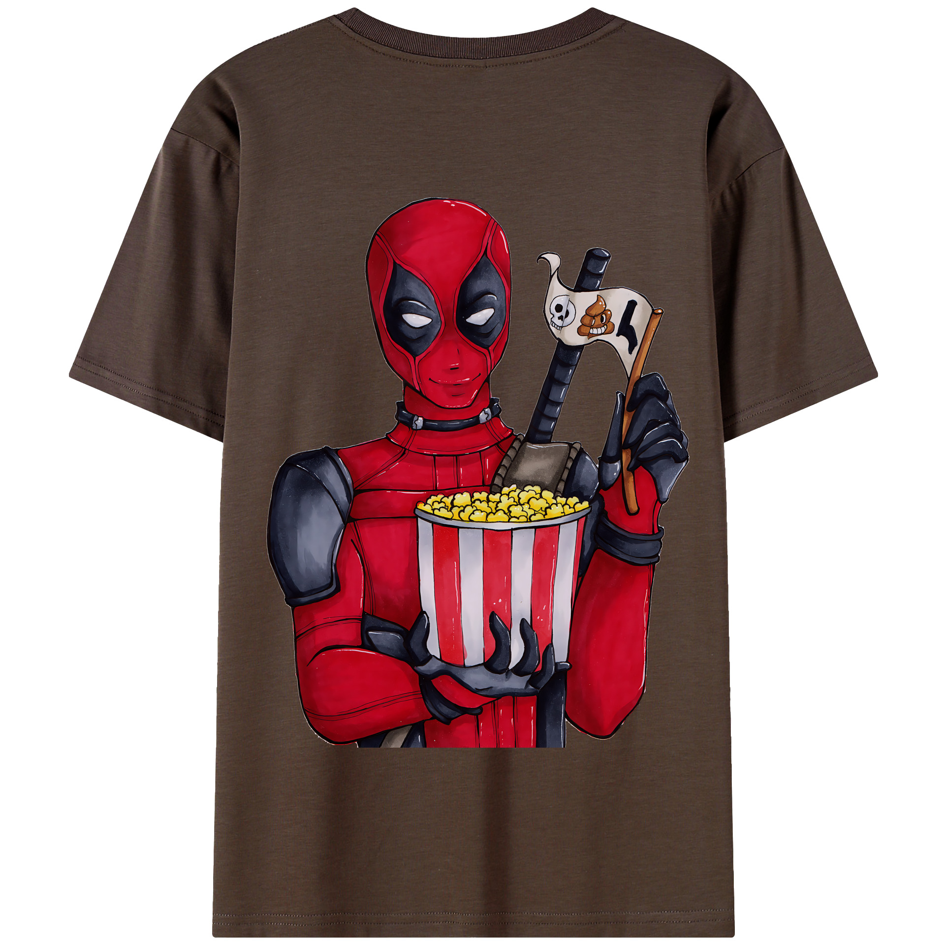 （画像用） Deadpool デッドプール 綿100％半袖Tシャツ（背面プリント）