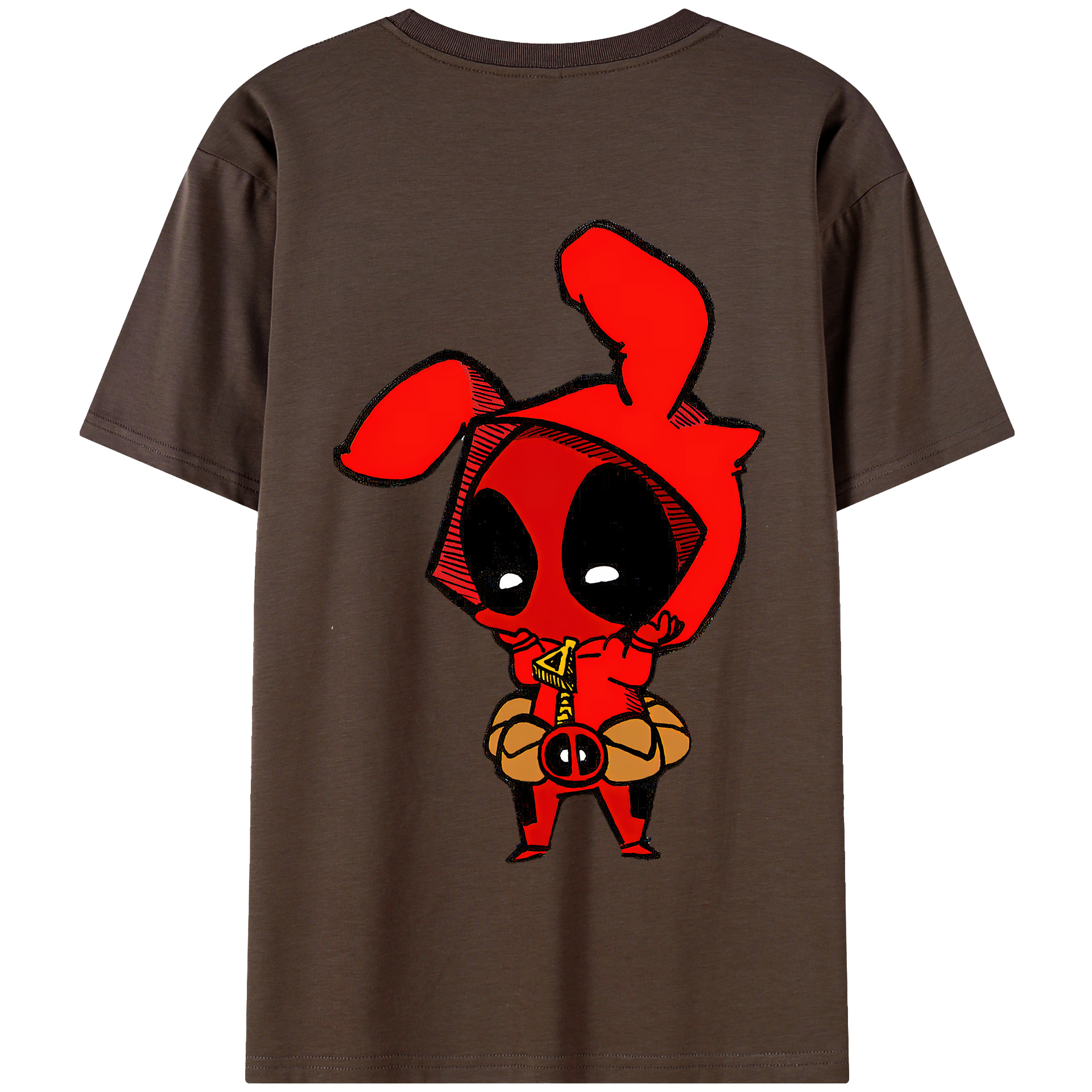 （画像用） Deadpool デッドプール 綿100％半袖Tシャツ（背面プリント）