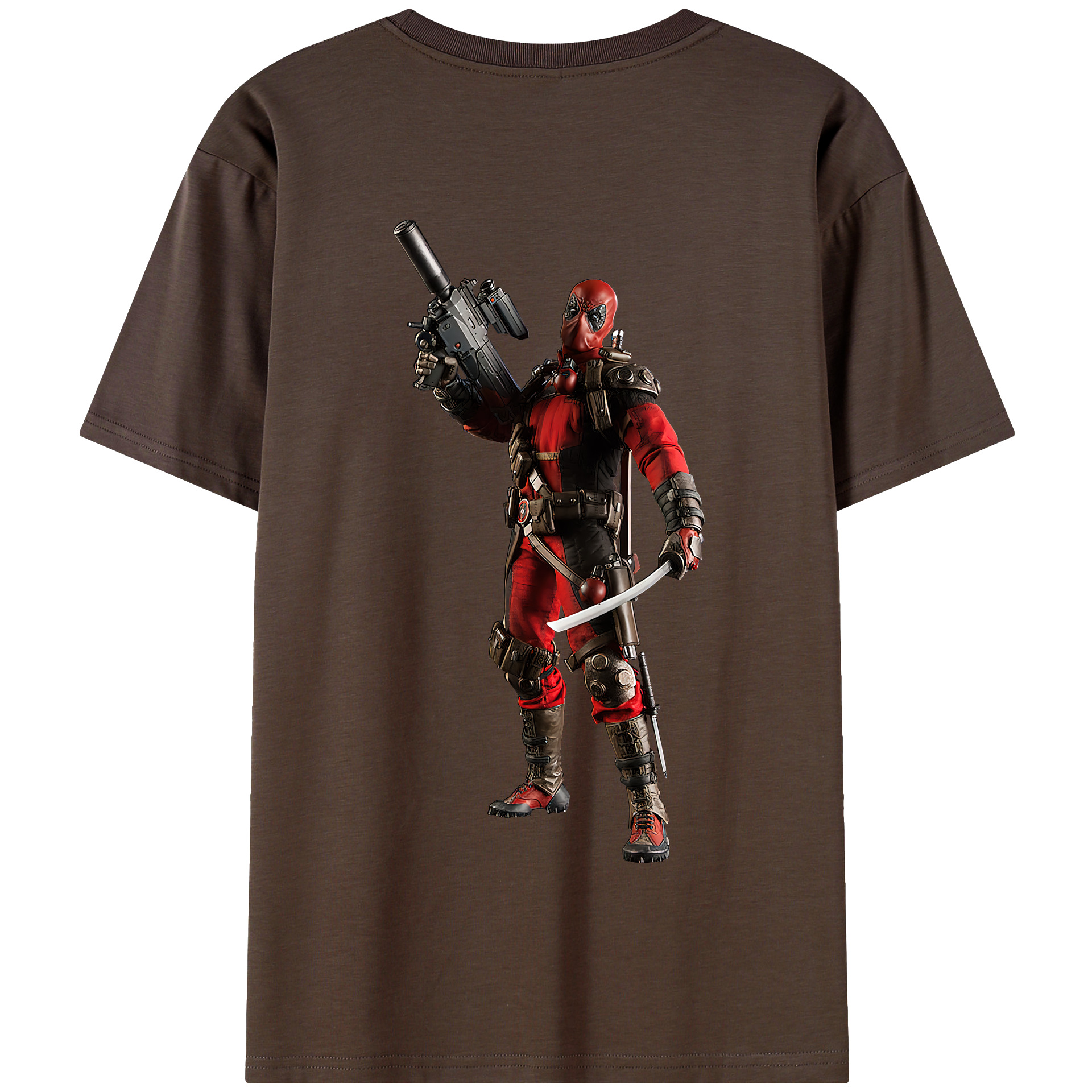 （画像用） Deadpool デッドプール 綿100％半袖Tシャツ（背面プリント）