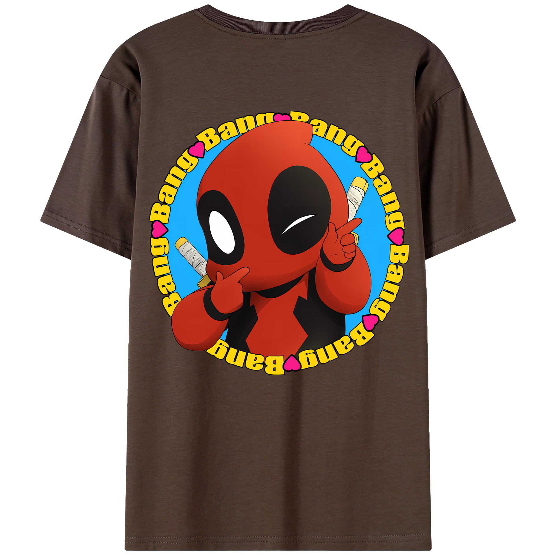 （画像用） Deadpool デッドプール 綿100％半袖Tシャツ（背面プリント）