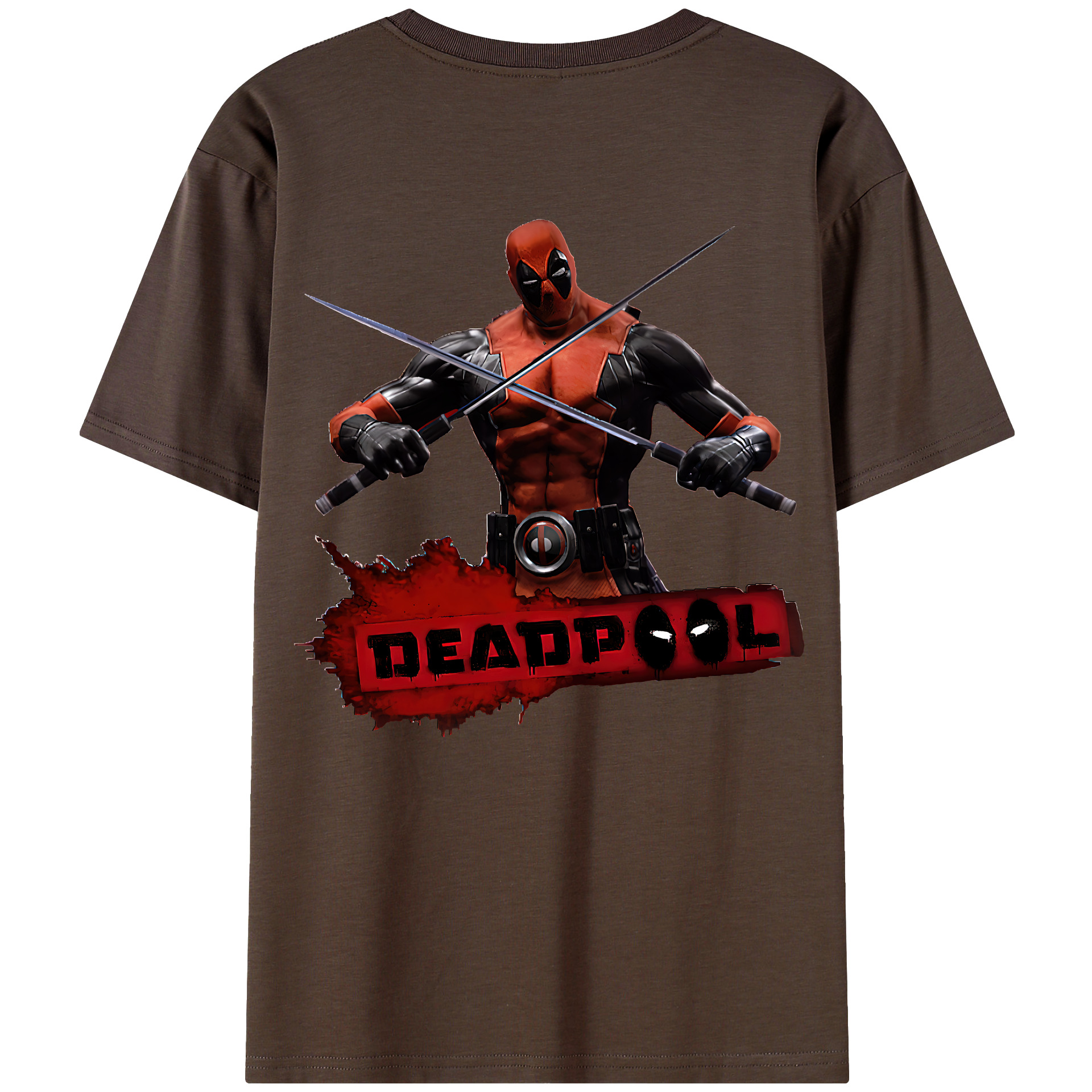 （画像用） Deadpool デッドプール 綿100％半袖Tシャツ（背面プリント）