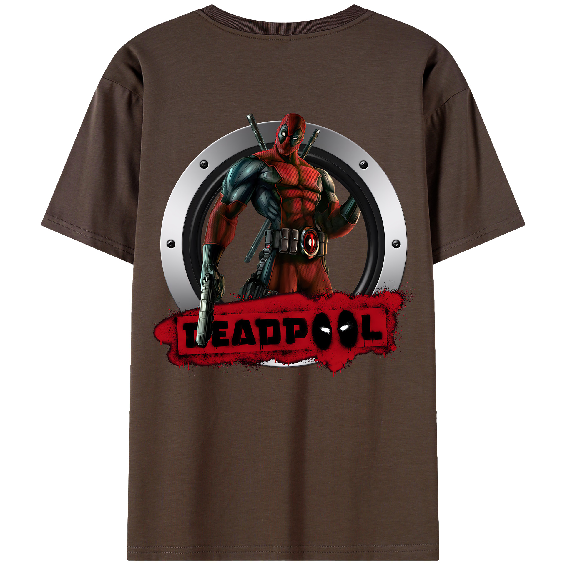 （画像用） Deadpool デッドプール 綿100％半袖Tシャツ（背面プリント）