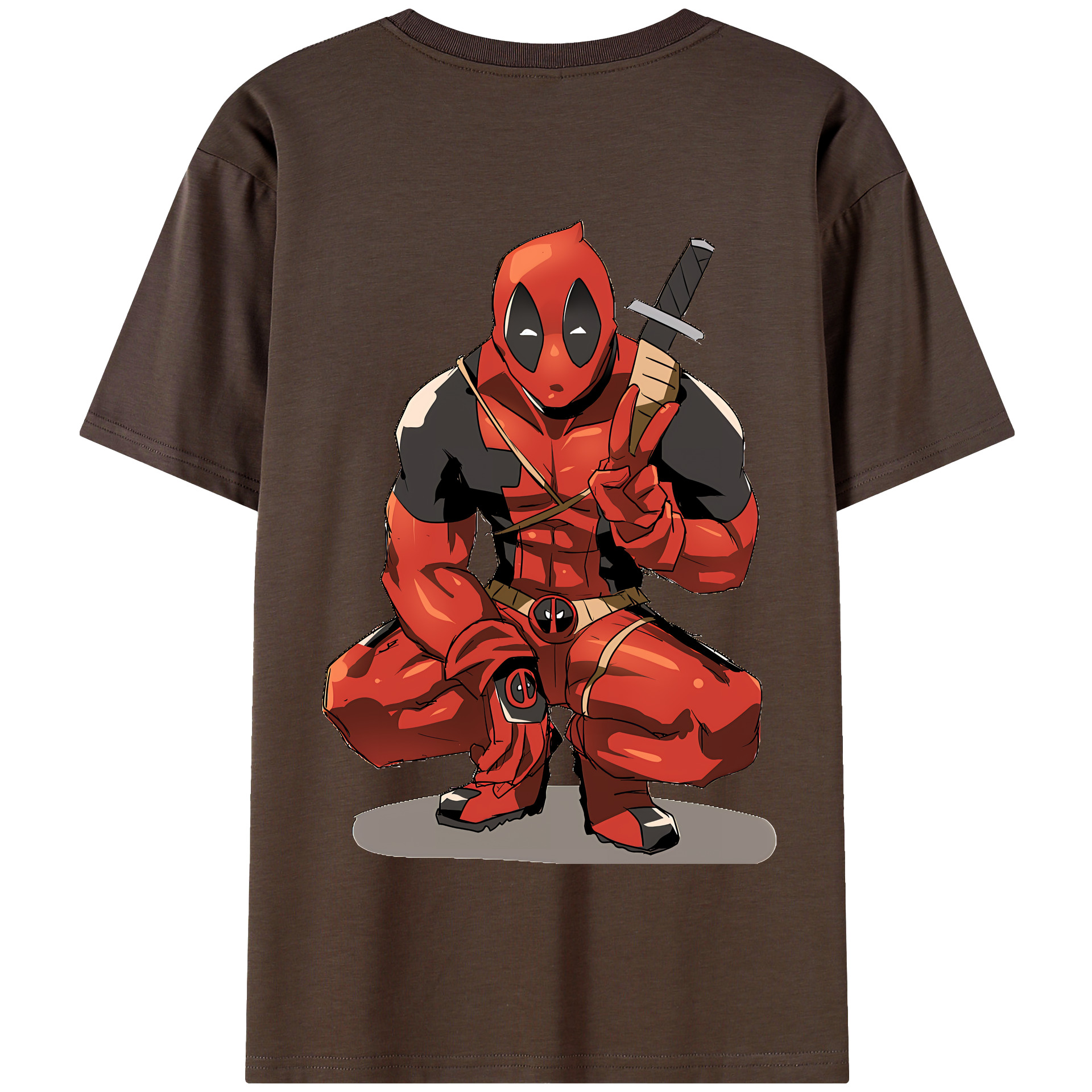 （画像用） Deadpool デッドプール 綿100％半袖Tシャツ（背面プリント）