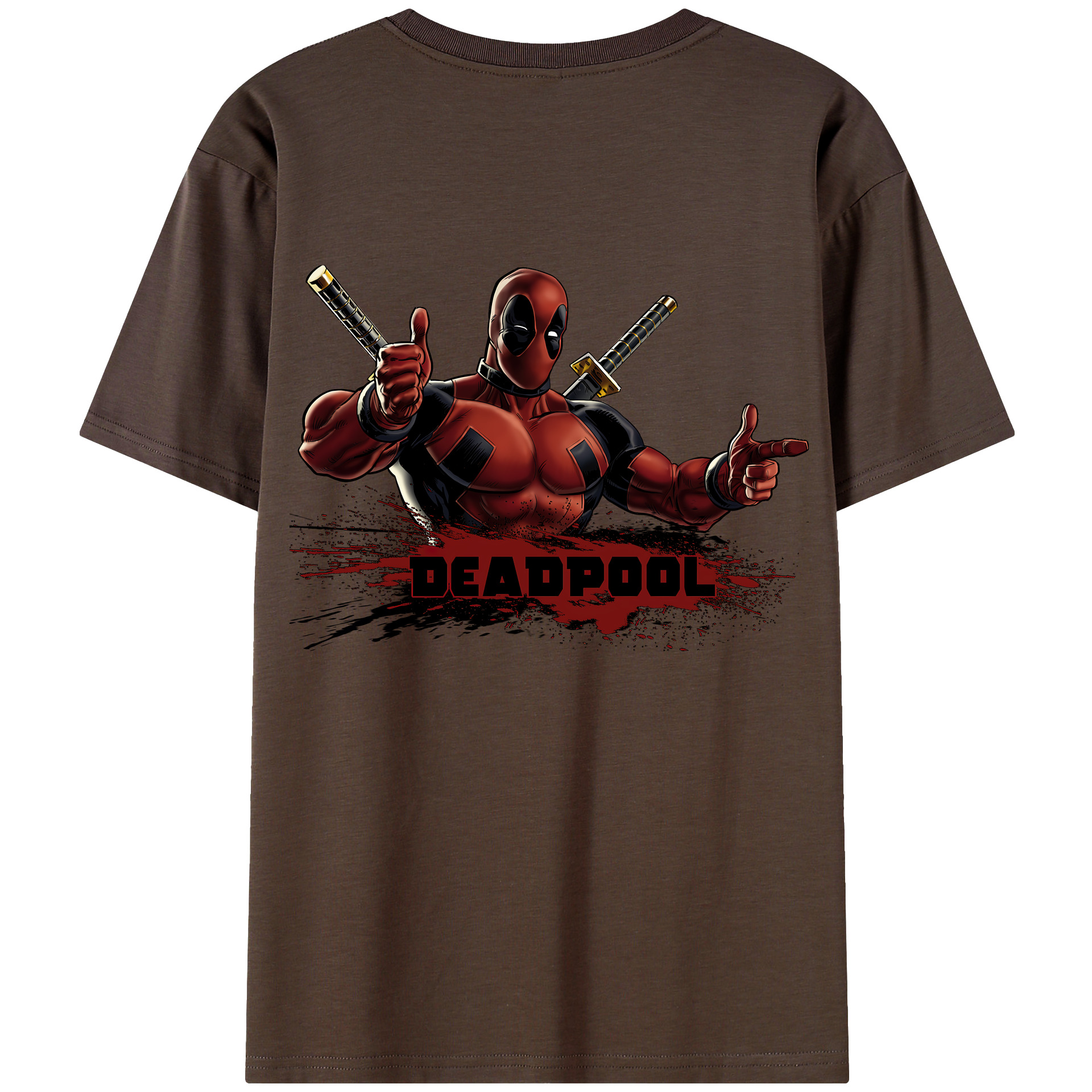 （画像用） Deadpool デッドプール 綿100％半袖Tシャツ（背面プリント）